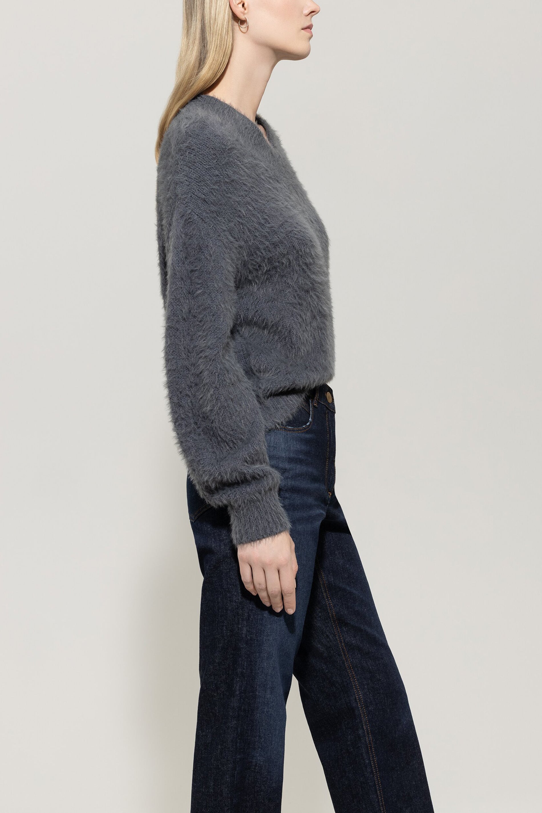 V-Pullover aus Woll-Mix