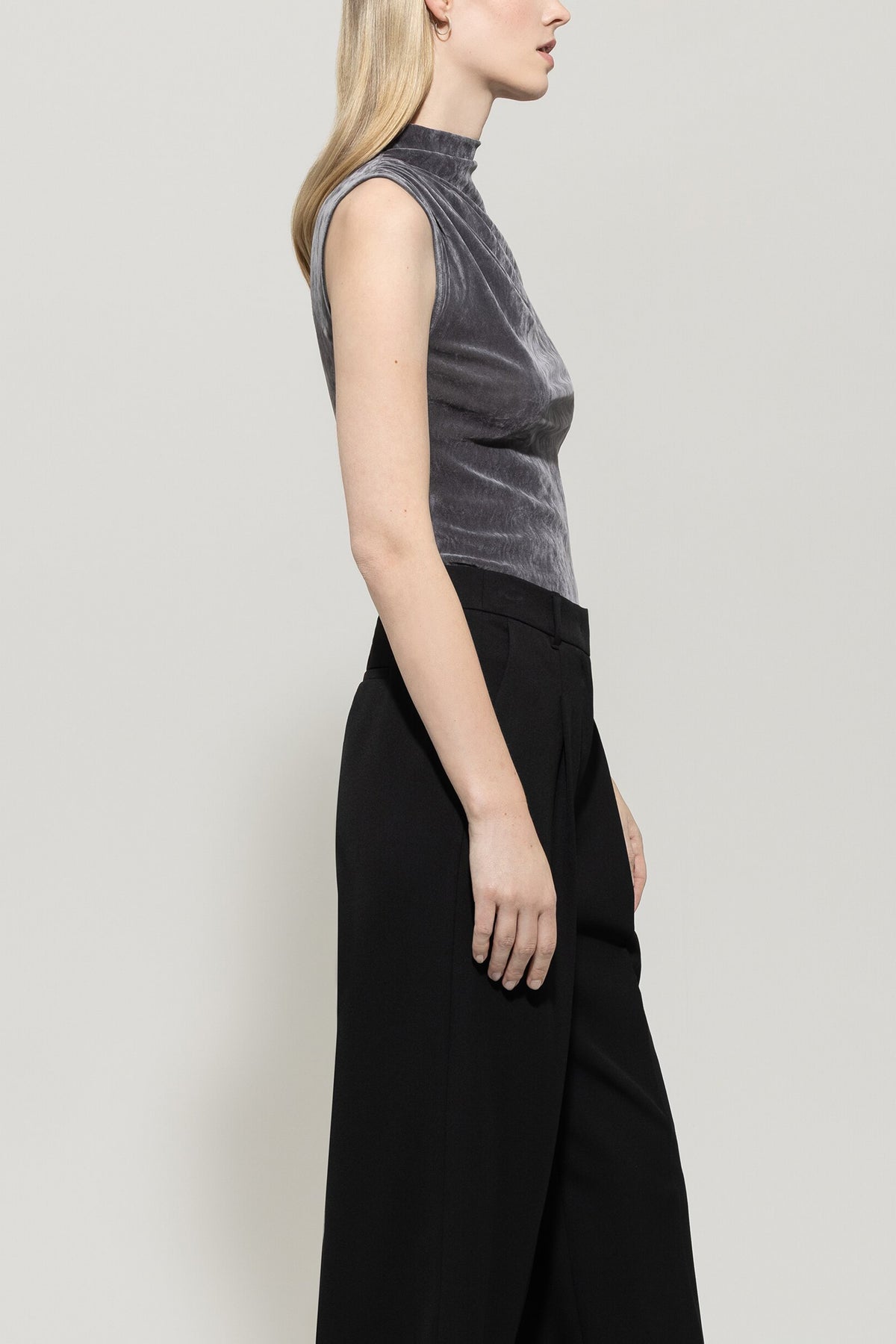 Turtleneck-Samt-Top