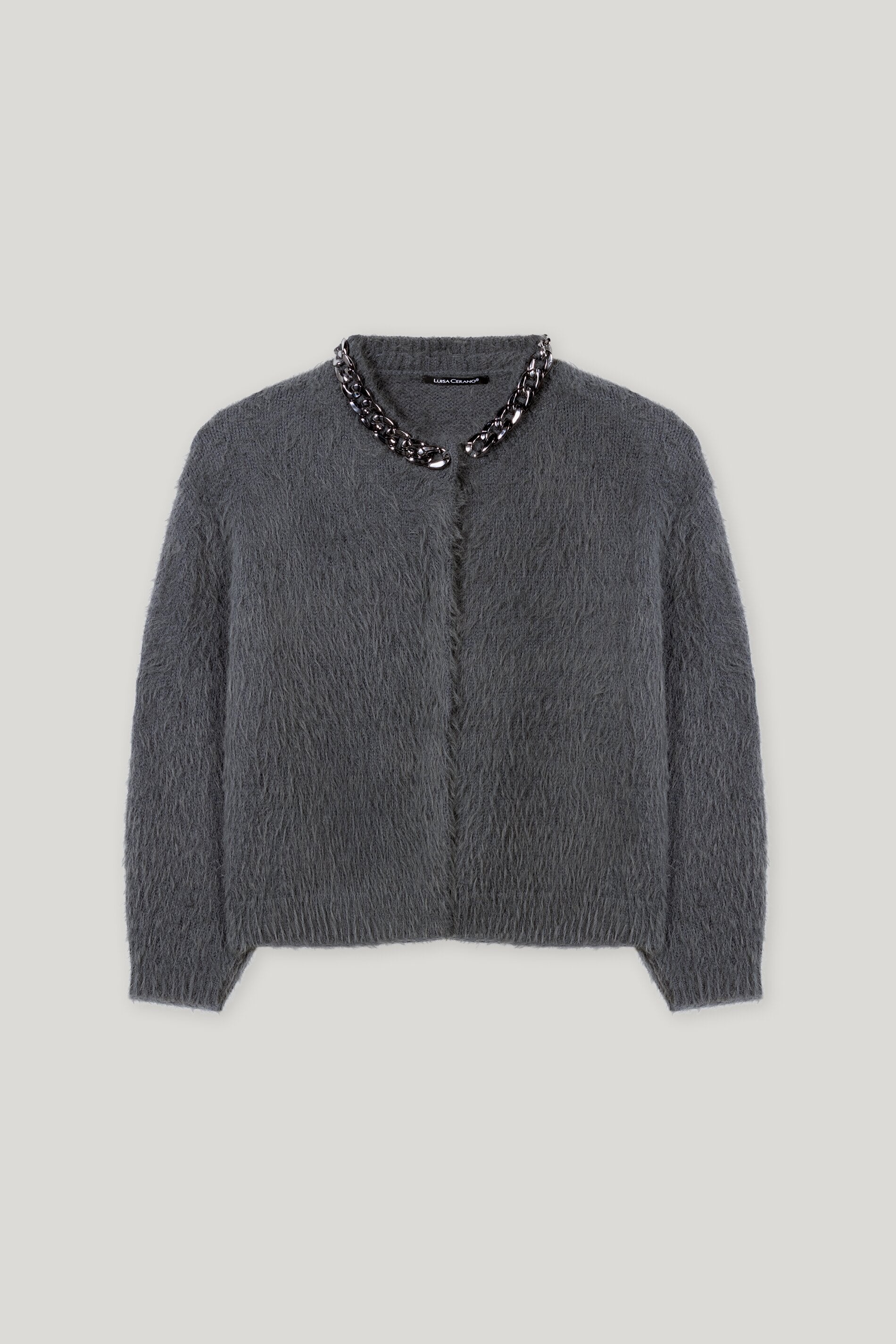 Cardigan mit Chunky-Chain