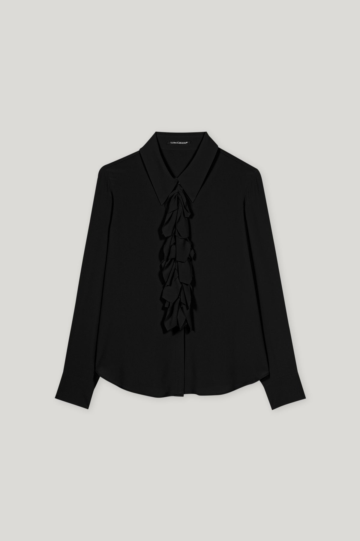 Rüschenbluse aus Seiden-Mix