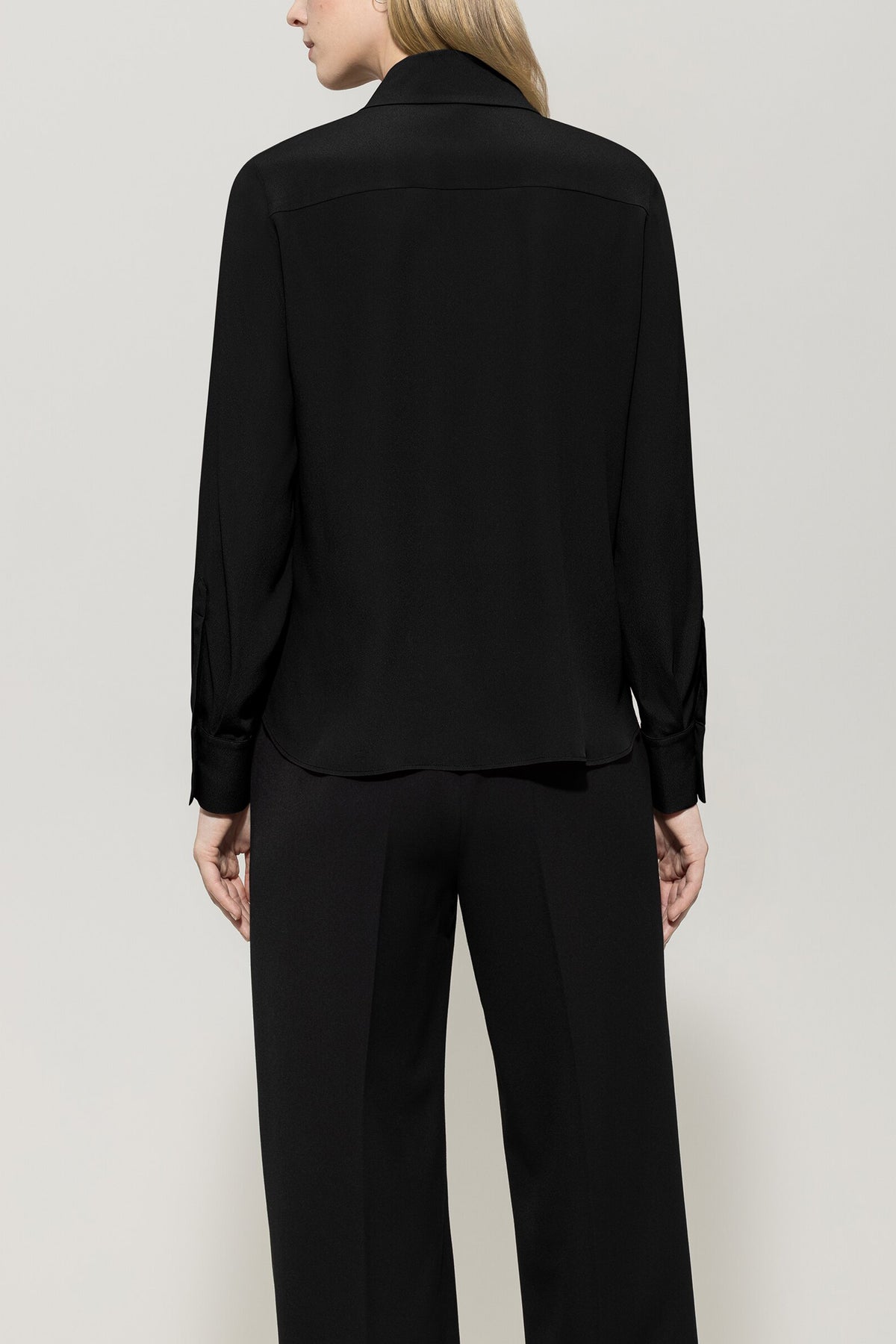Rüschenbluse aus Seiden-Mix