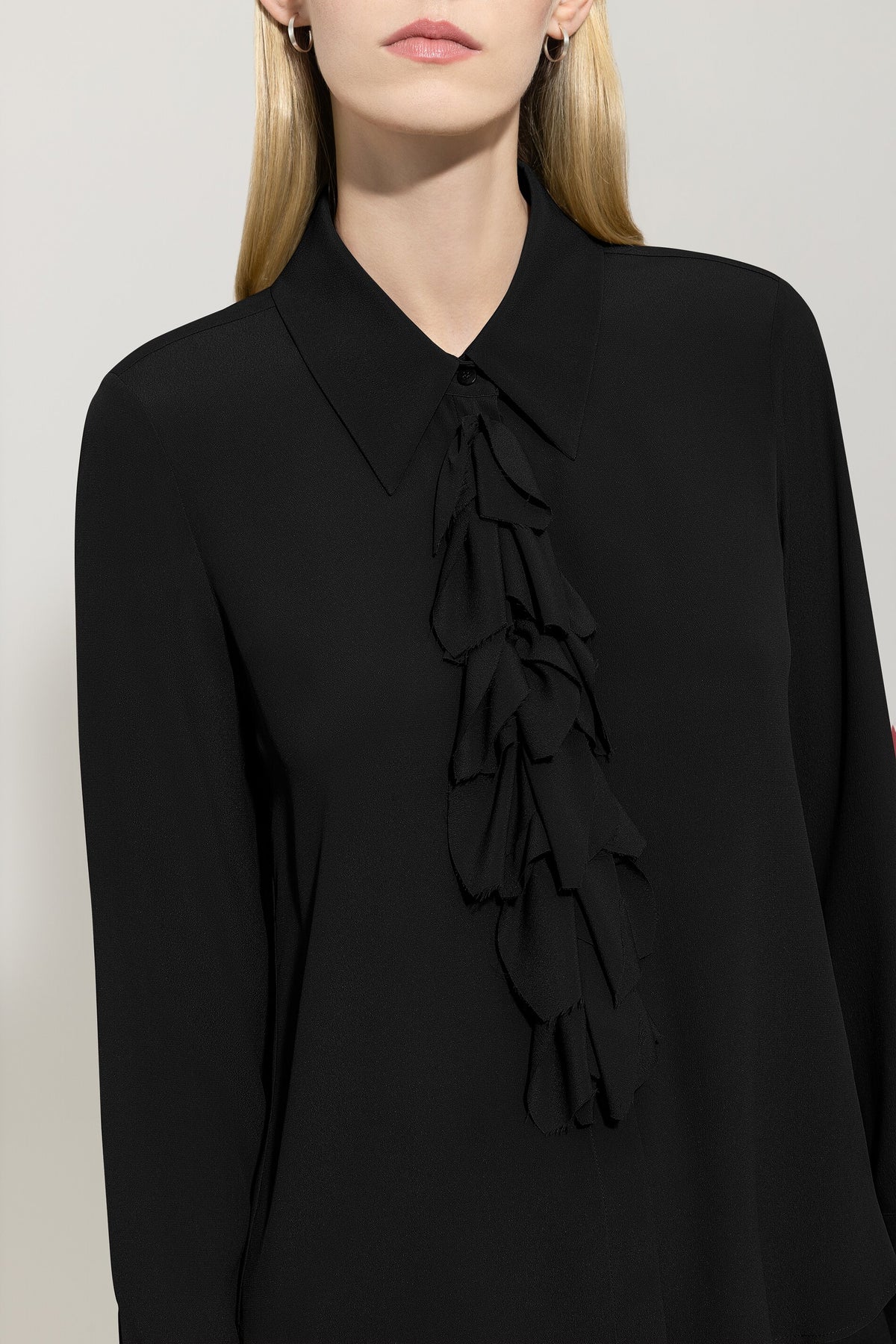 Rüschenbluse aus Seiden-Mix