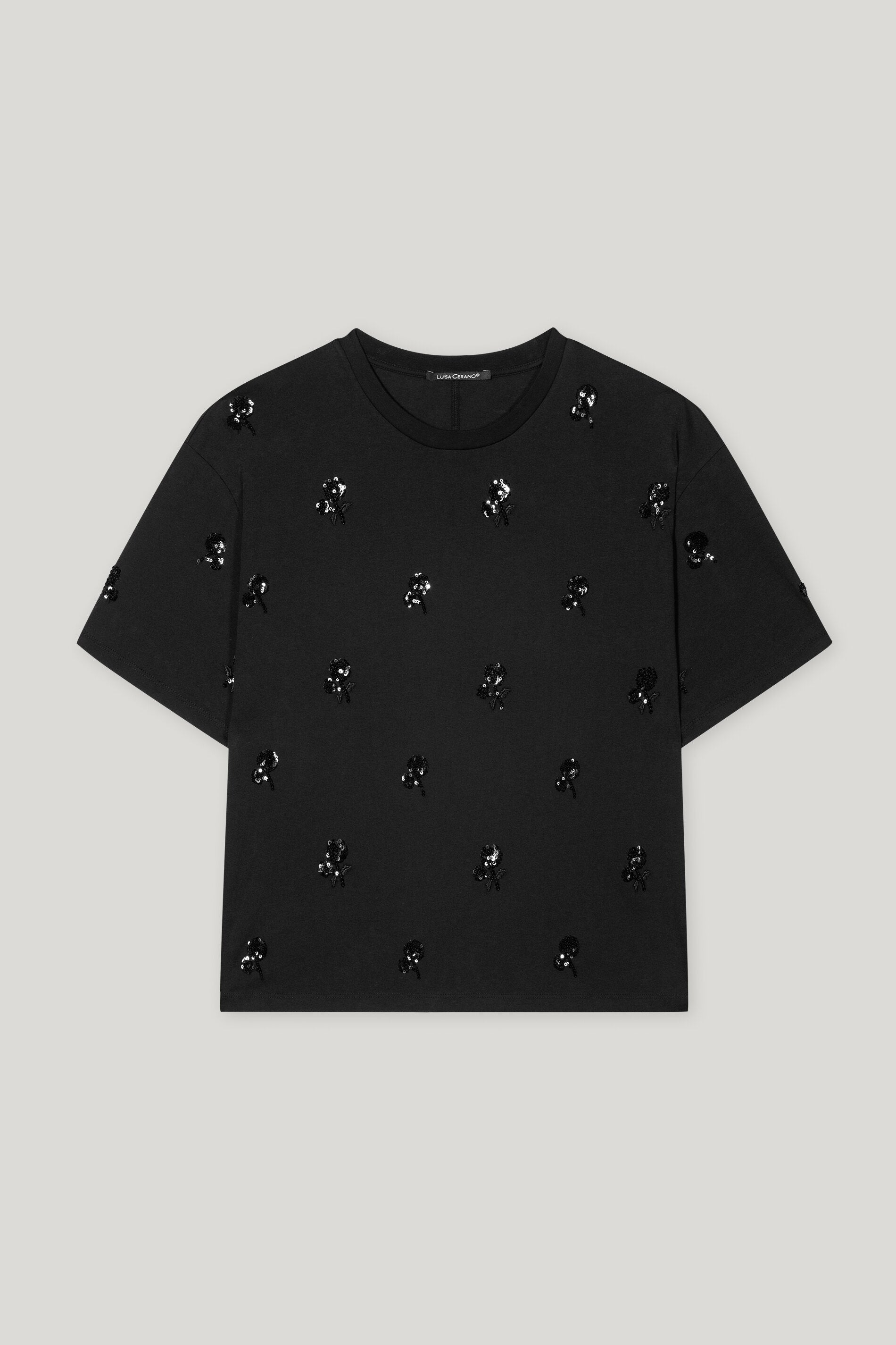 Shirt mit Pailletten-Stickerei