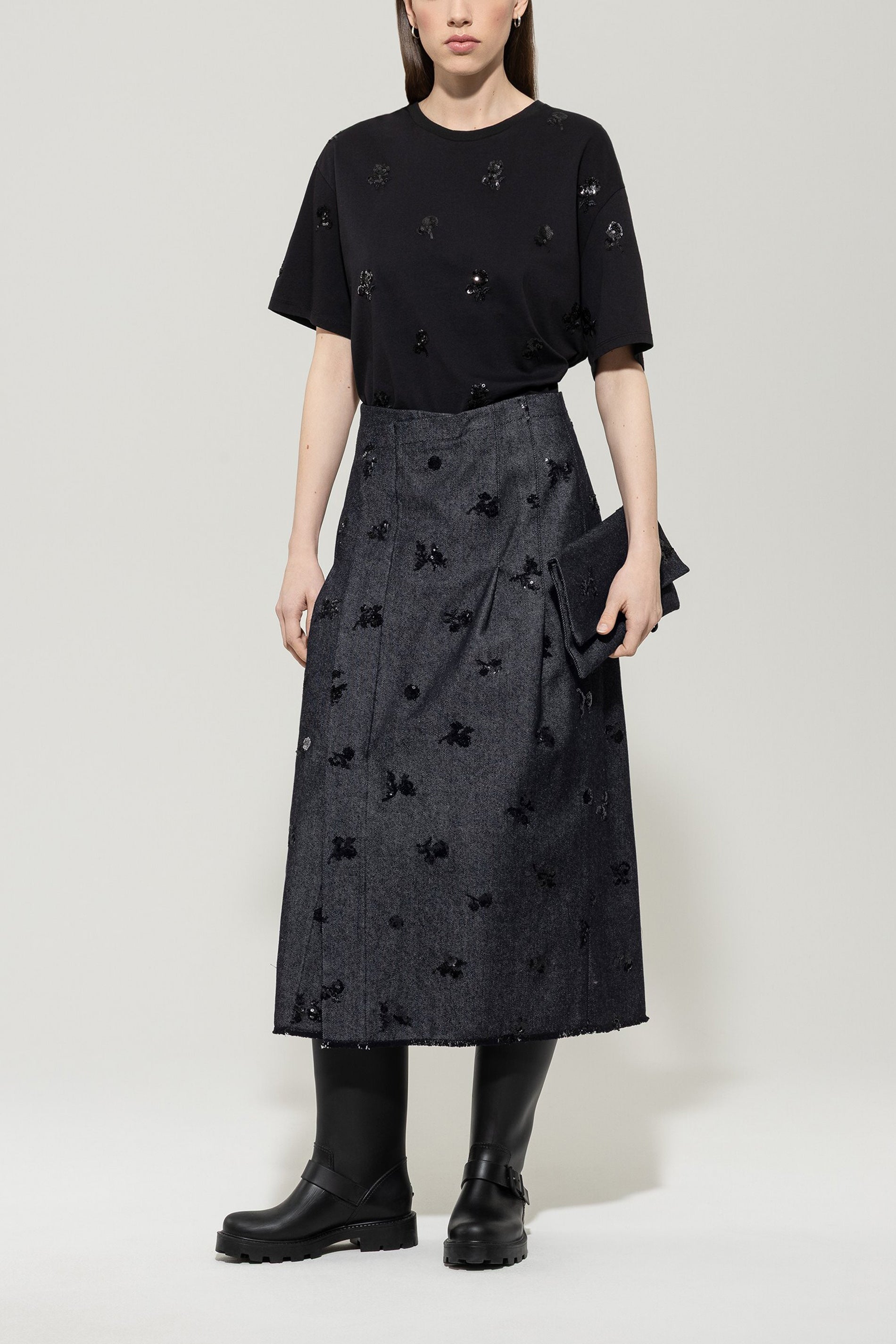 Shirt mit Pailletten-Stickerei