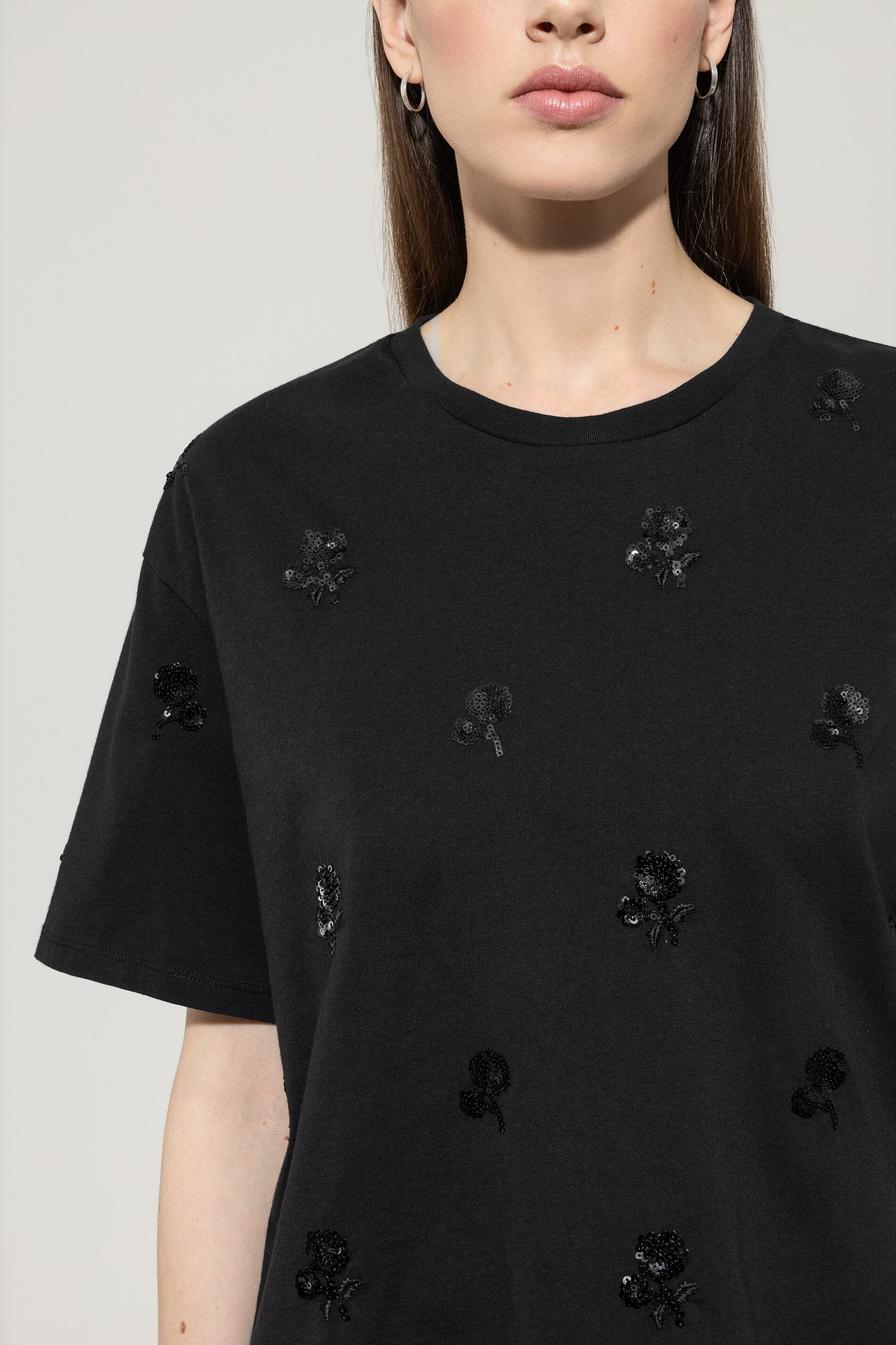 Shirt mit Pailletten-Stickerei