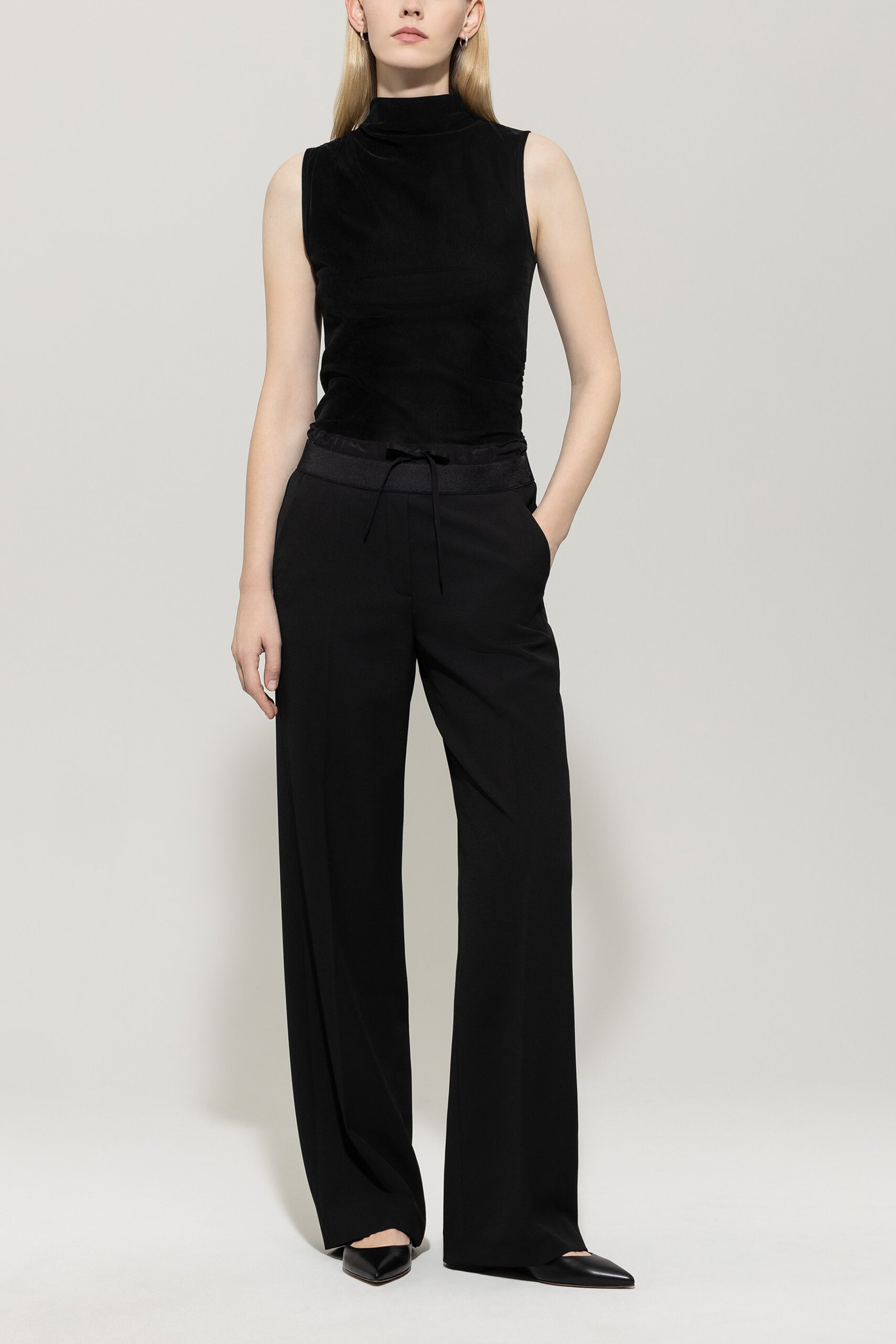 Turtleneck-Samt-Top