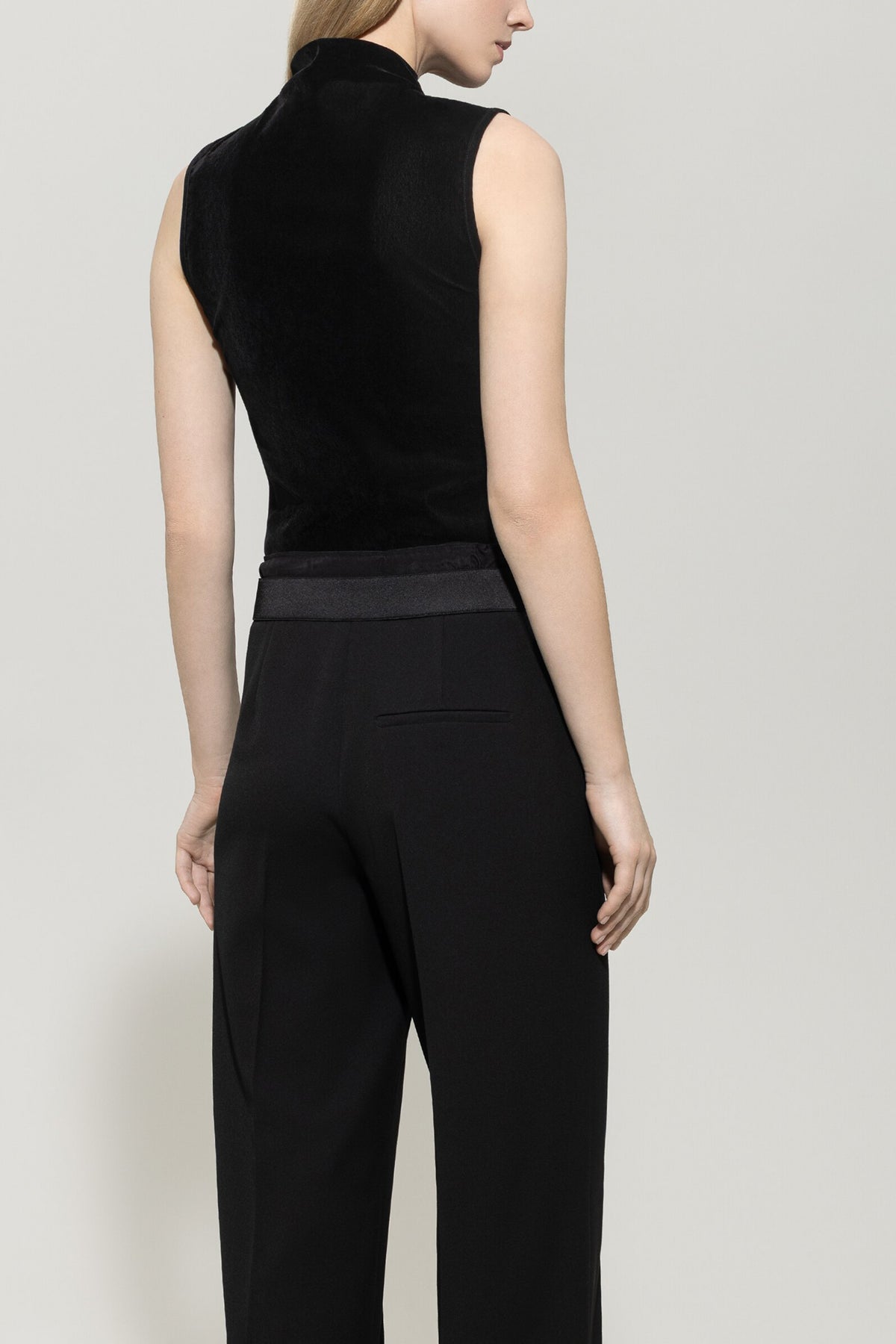 Turtleneck-Samt-Top