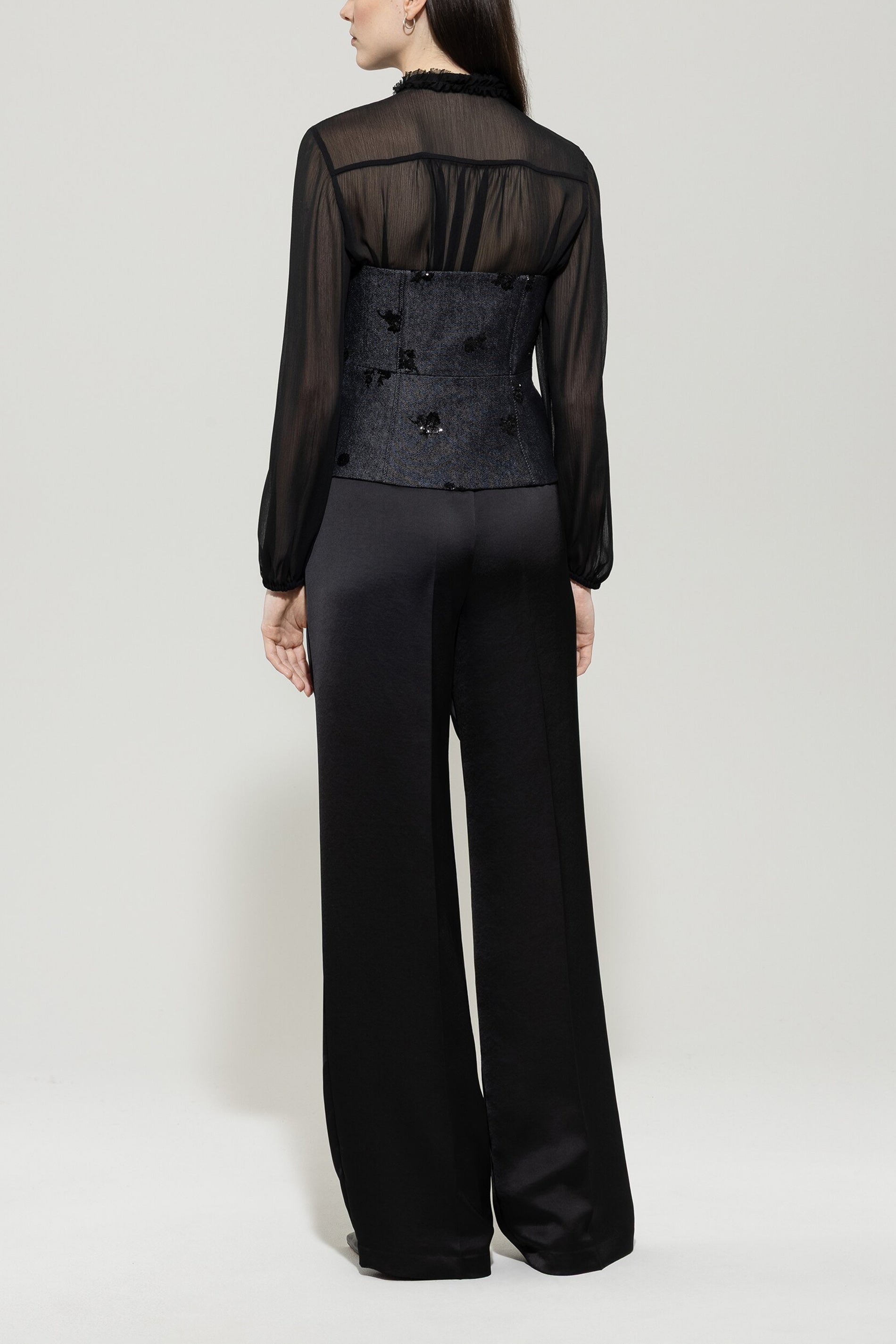 Wideleg-Pants mit Bundfalte