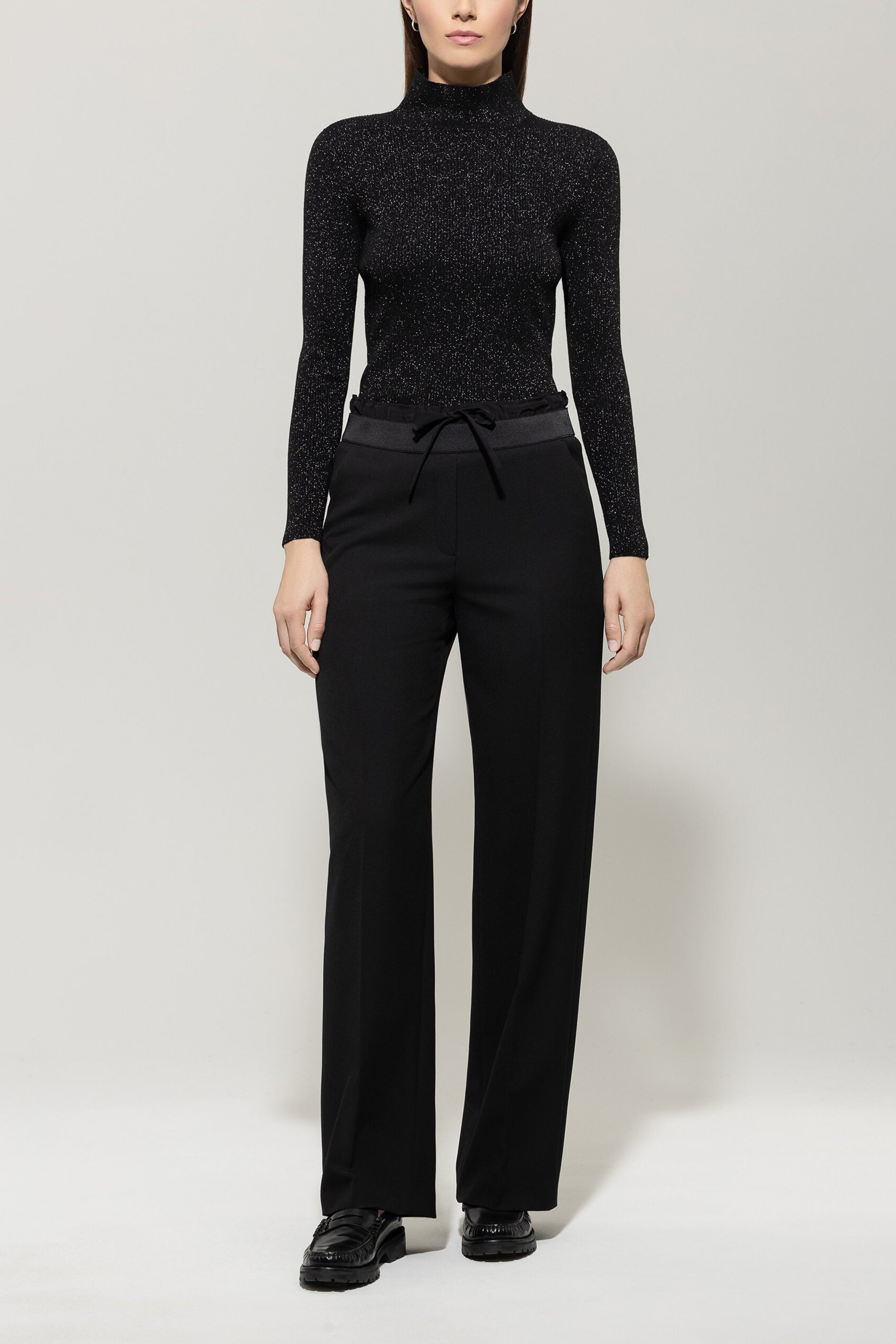 Wideleg-Pants mit Kordelzug