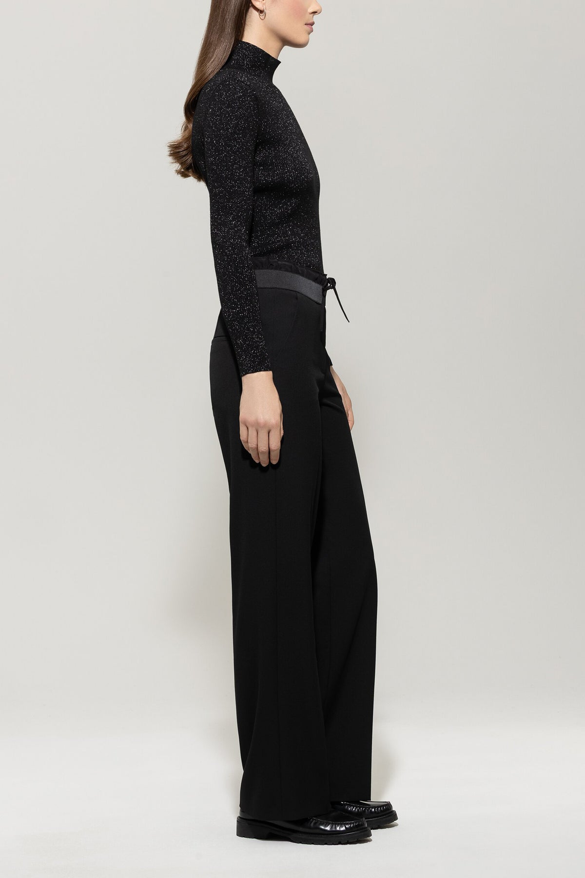Wideleg-Pants mit Kordelzug