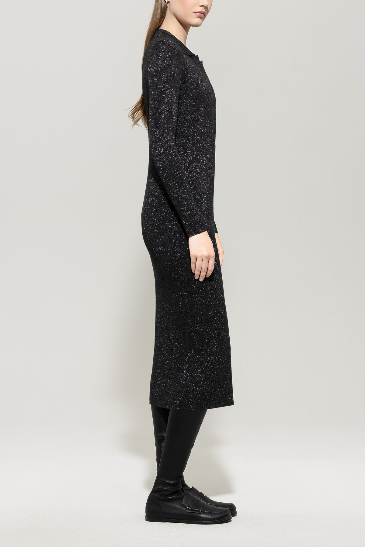 Langarm-Kleid aus Woll-Mix