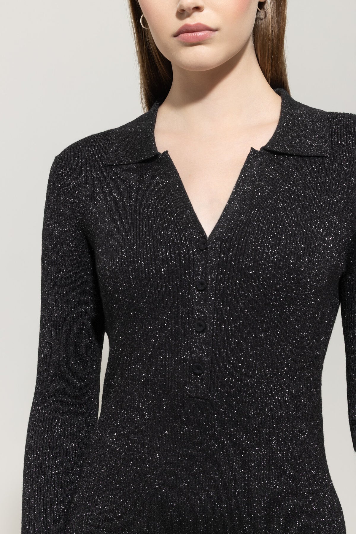 Langarm-Kleid aus Woll-Mix