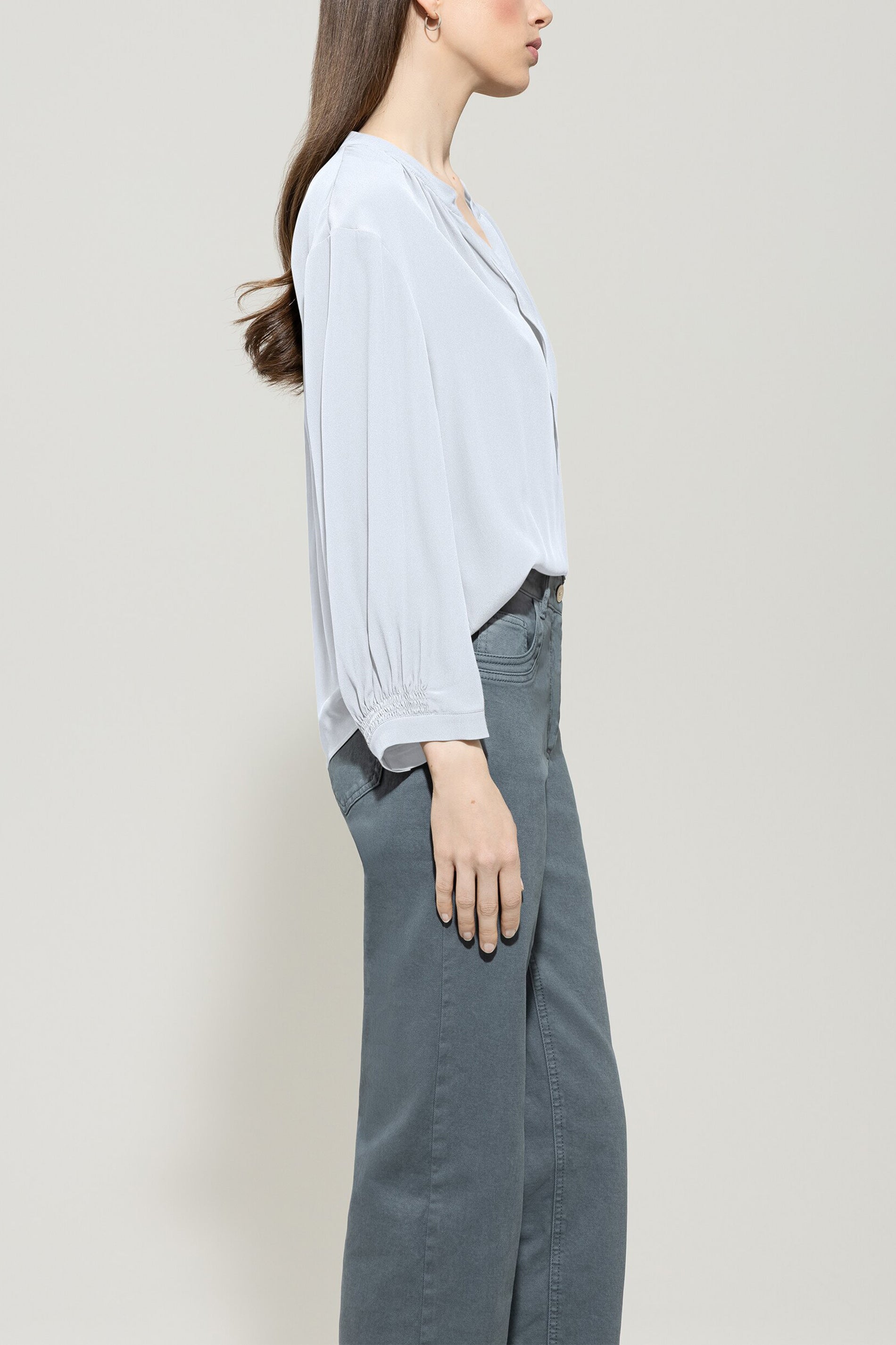 Tunika-Bluse aus Seiden-Mix