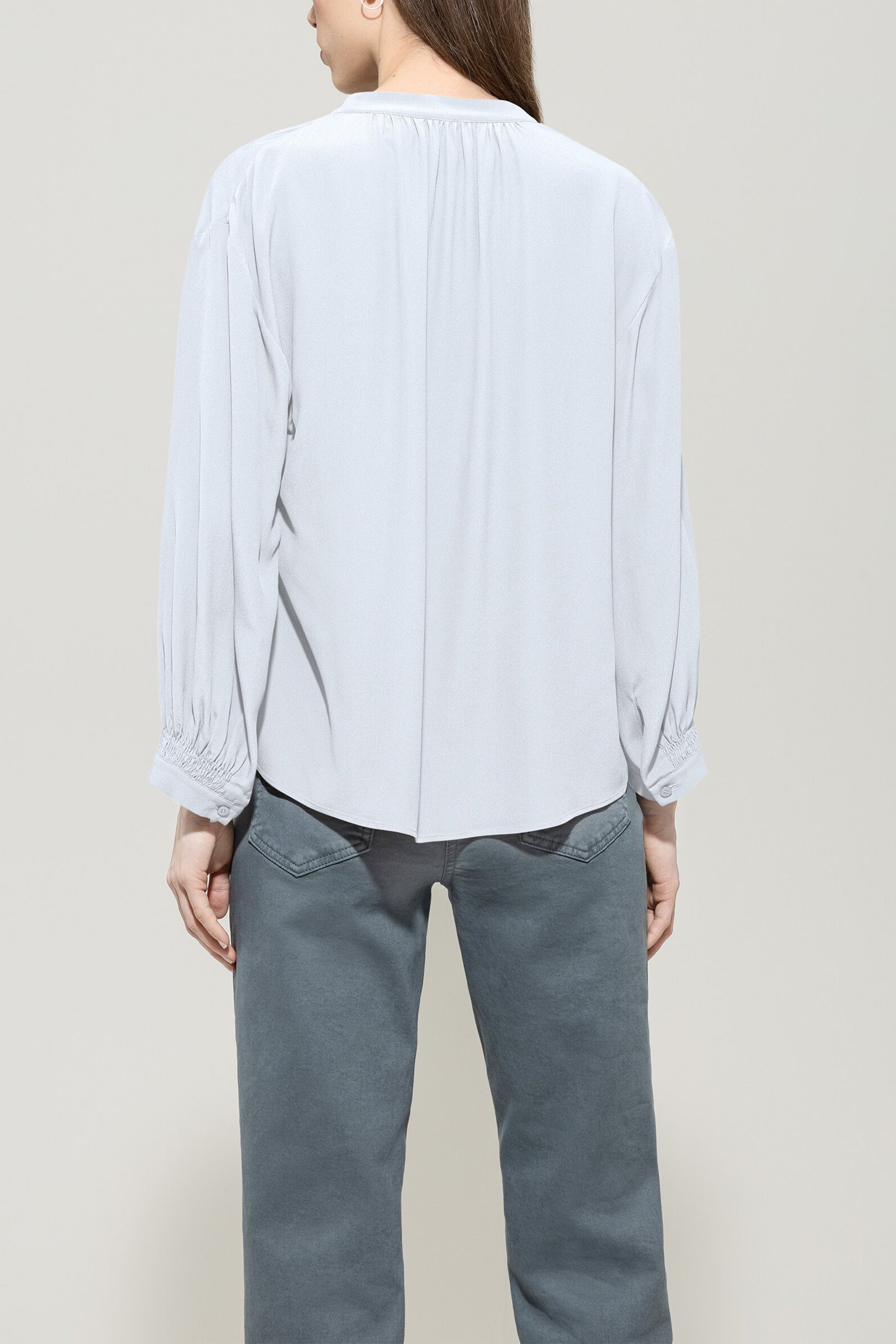 Tunika-Bluse aus Seiden-Mix