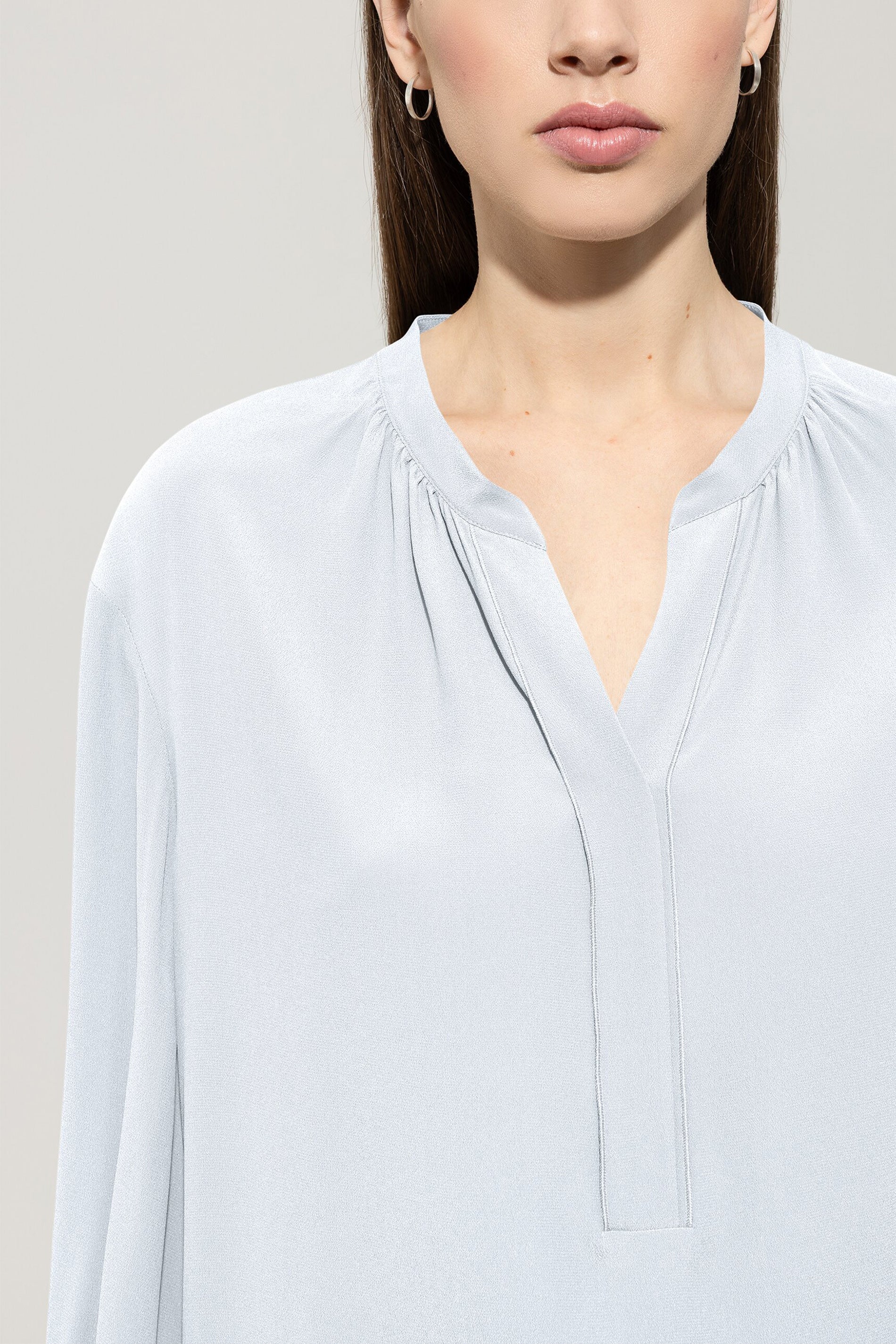 Tunika-Bluse aus Seiden-Mix