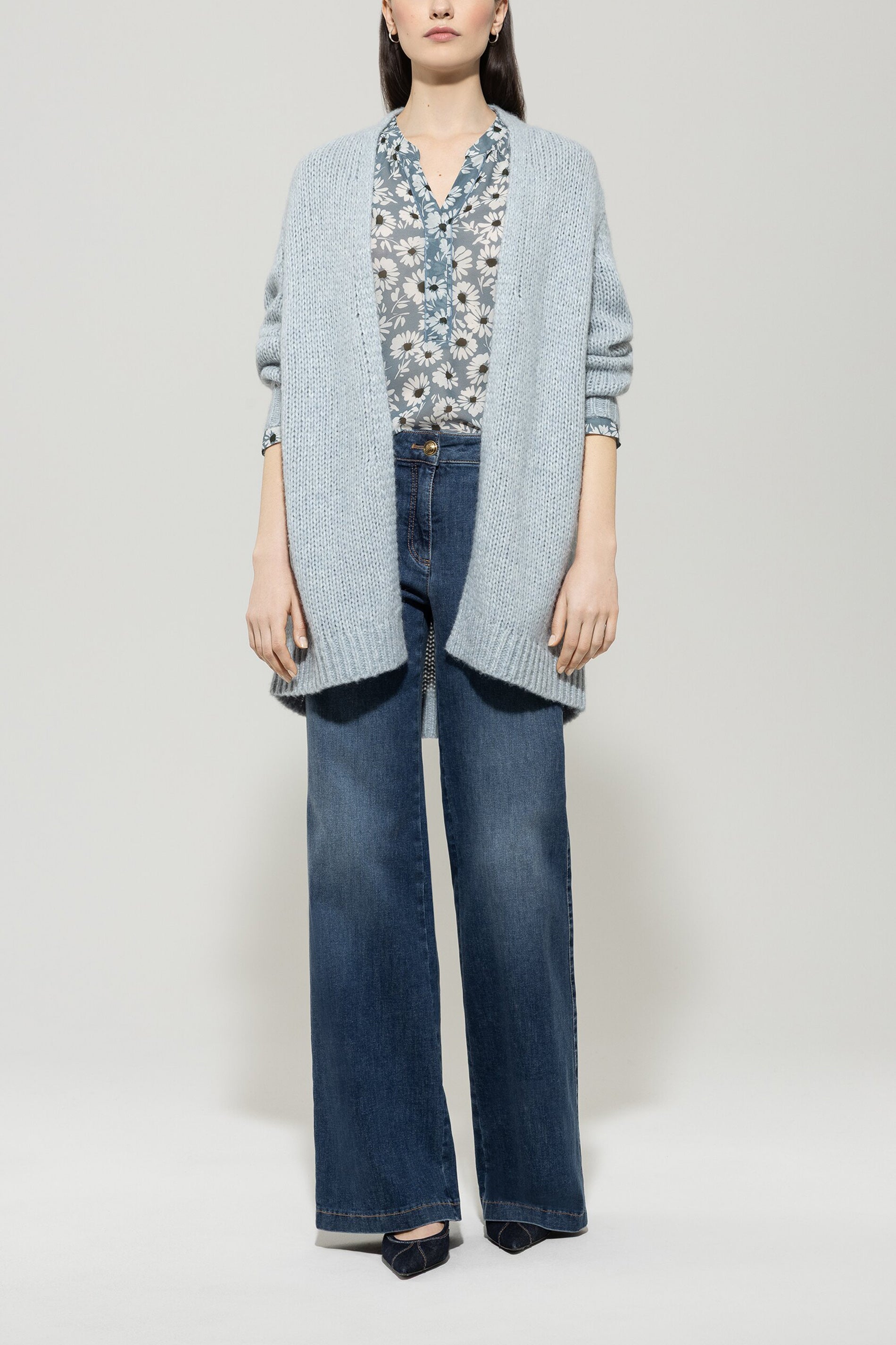 Long-Cardigan mit Open-Front