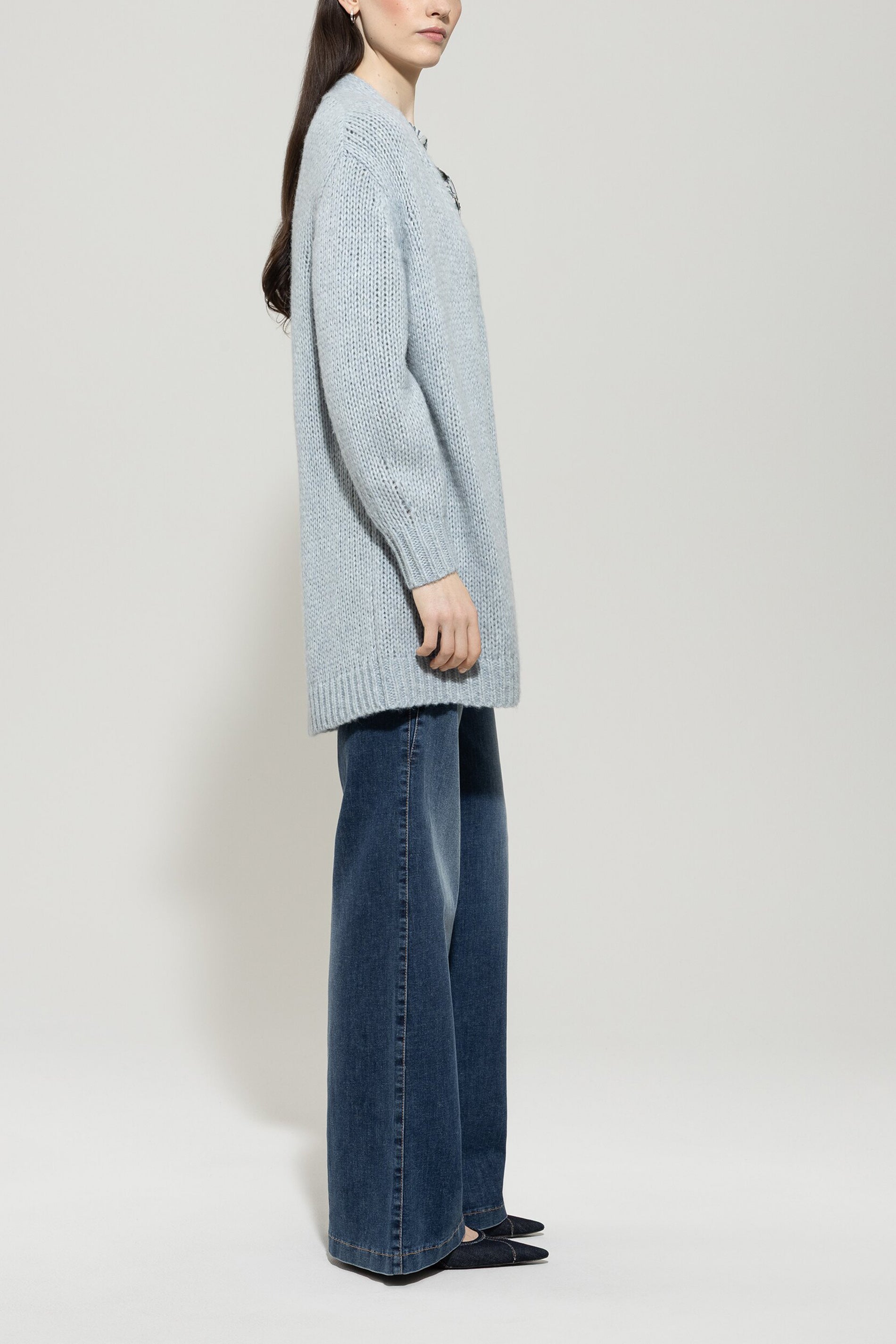Long-Cardigan mit Open-Front