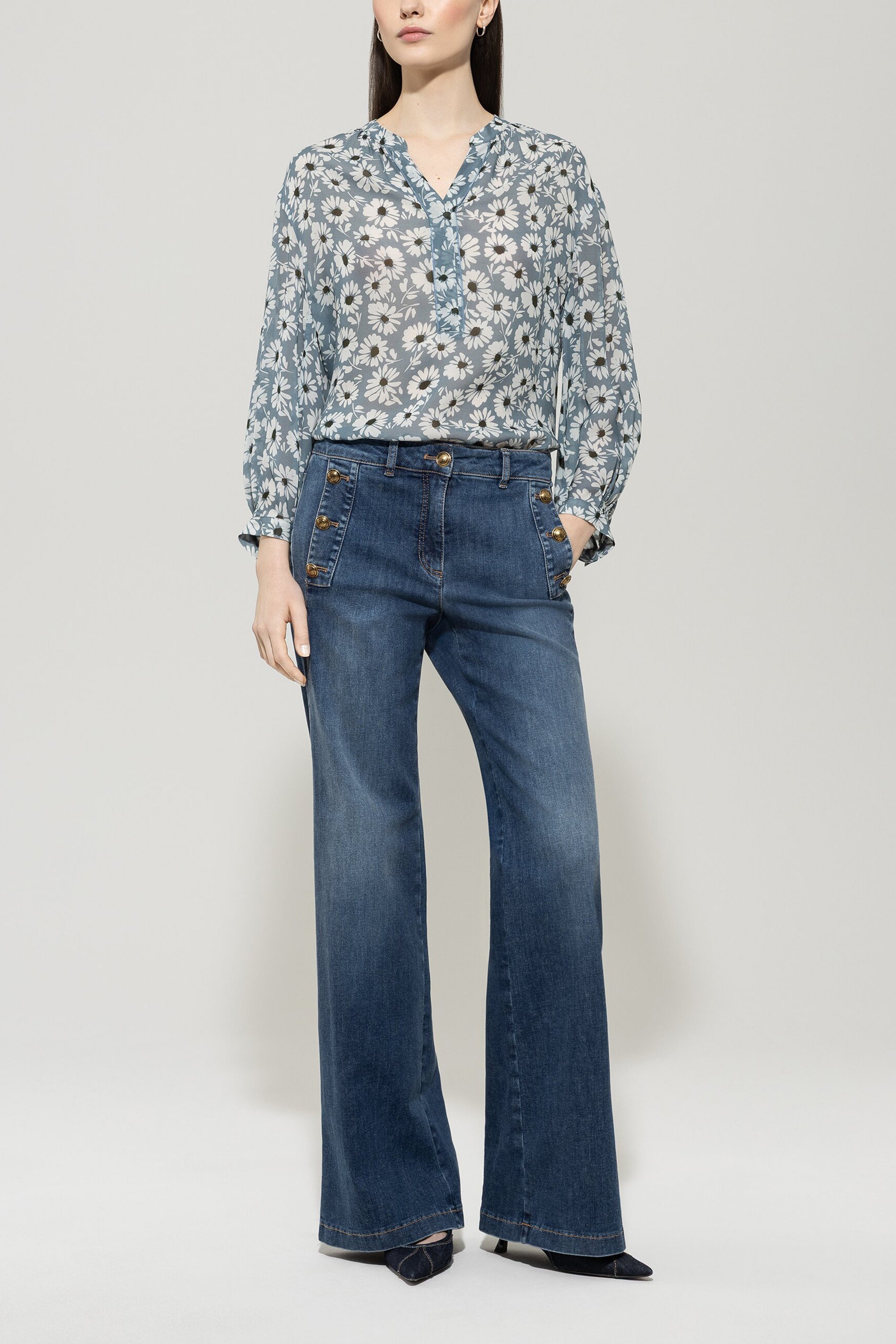 Bluse mit Smart-Flower-Print