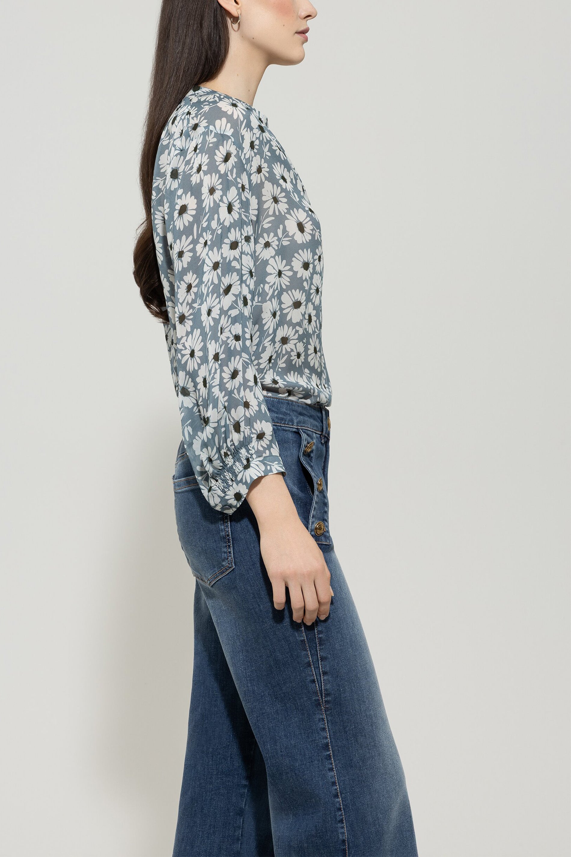 Bluse mit Smart-Flower-Print