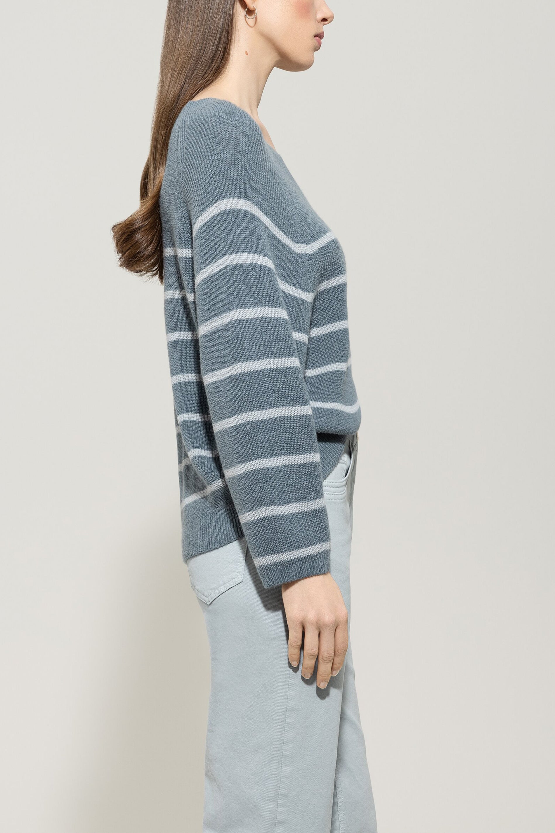 Streifen-Raglan-Pullover