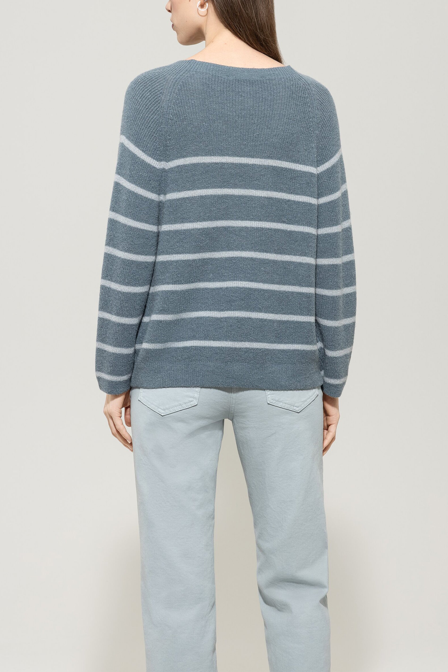 Streifen-Raglan-Pullover