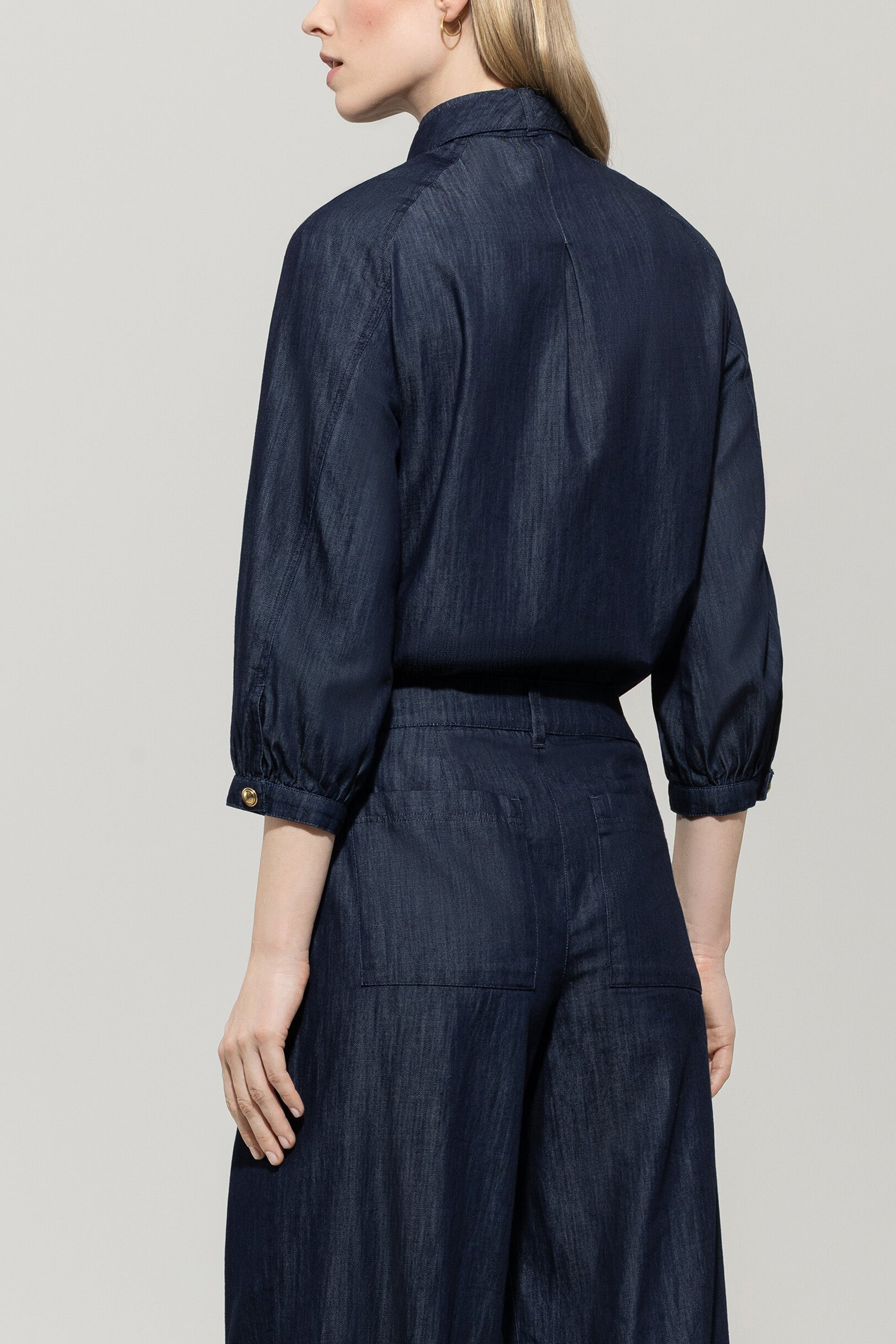 Denim-Bluse mit Schluppe