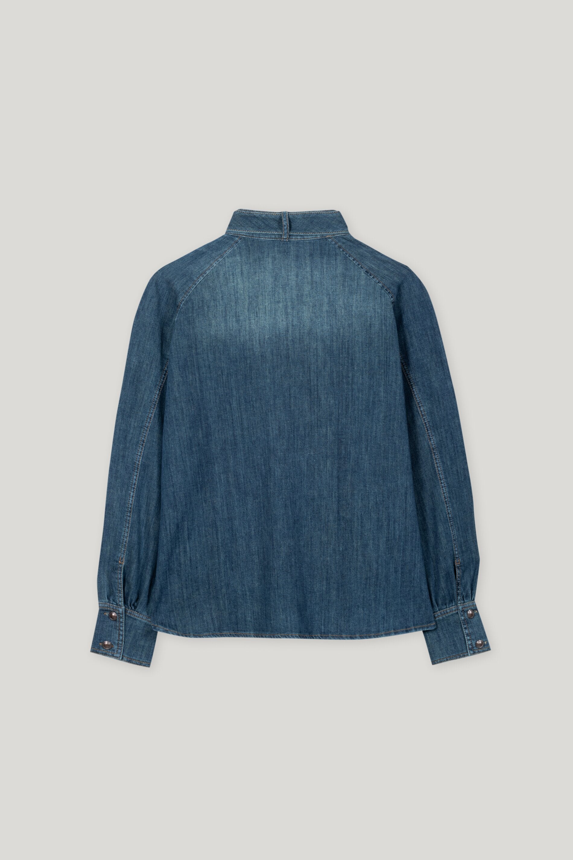 Denim-Bluse mit Schluppe