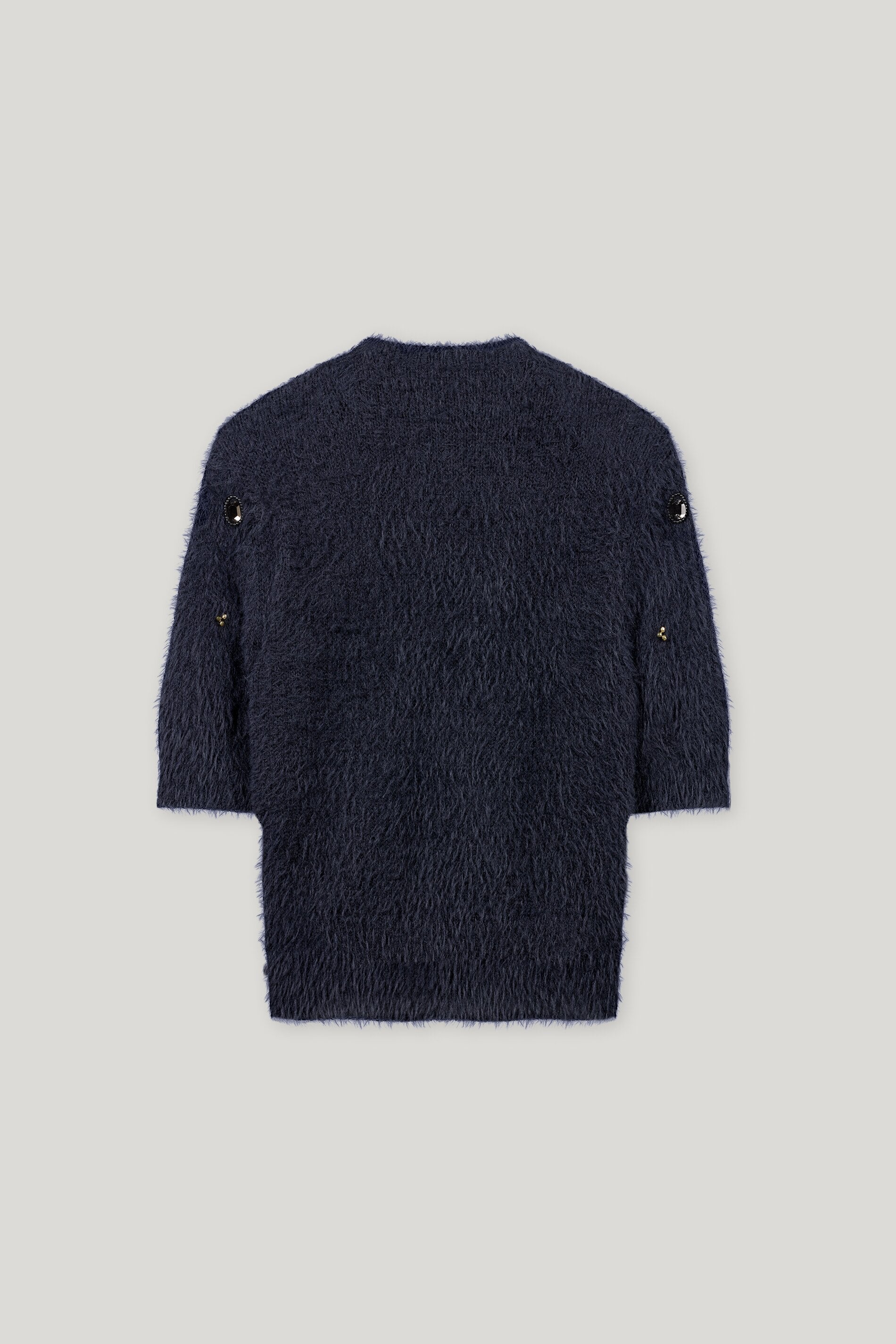 Kurzarm-Pullover mit Steinen