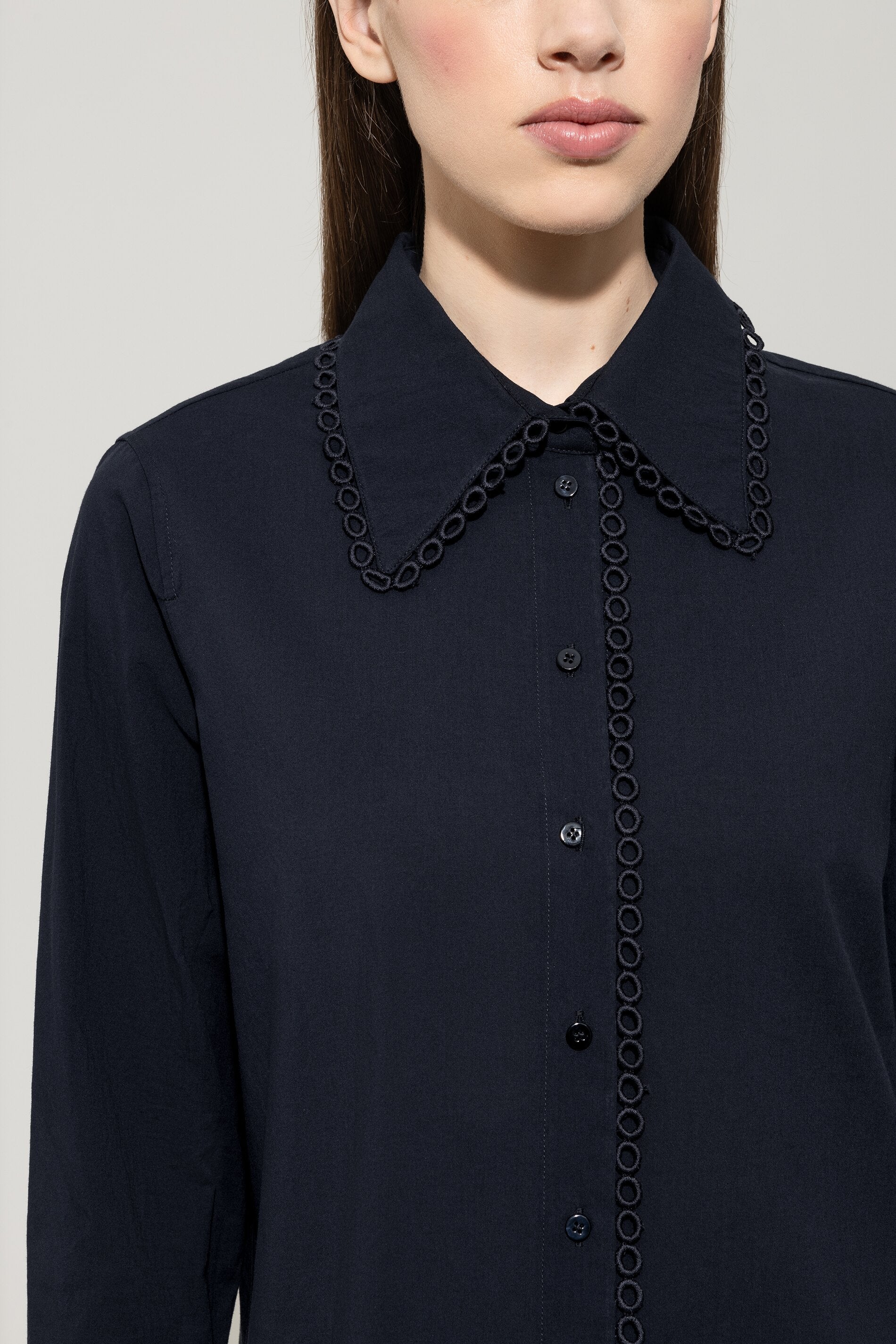 Hemdbluse aus Baumwoll-Voile