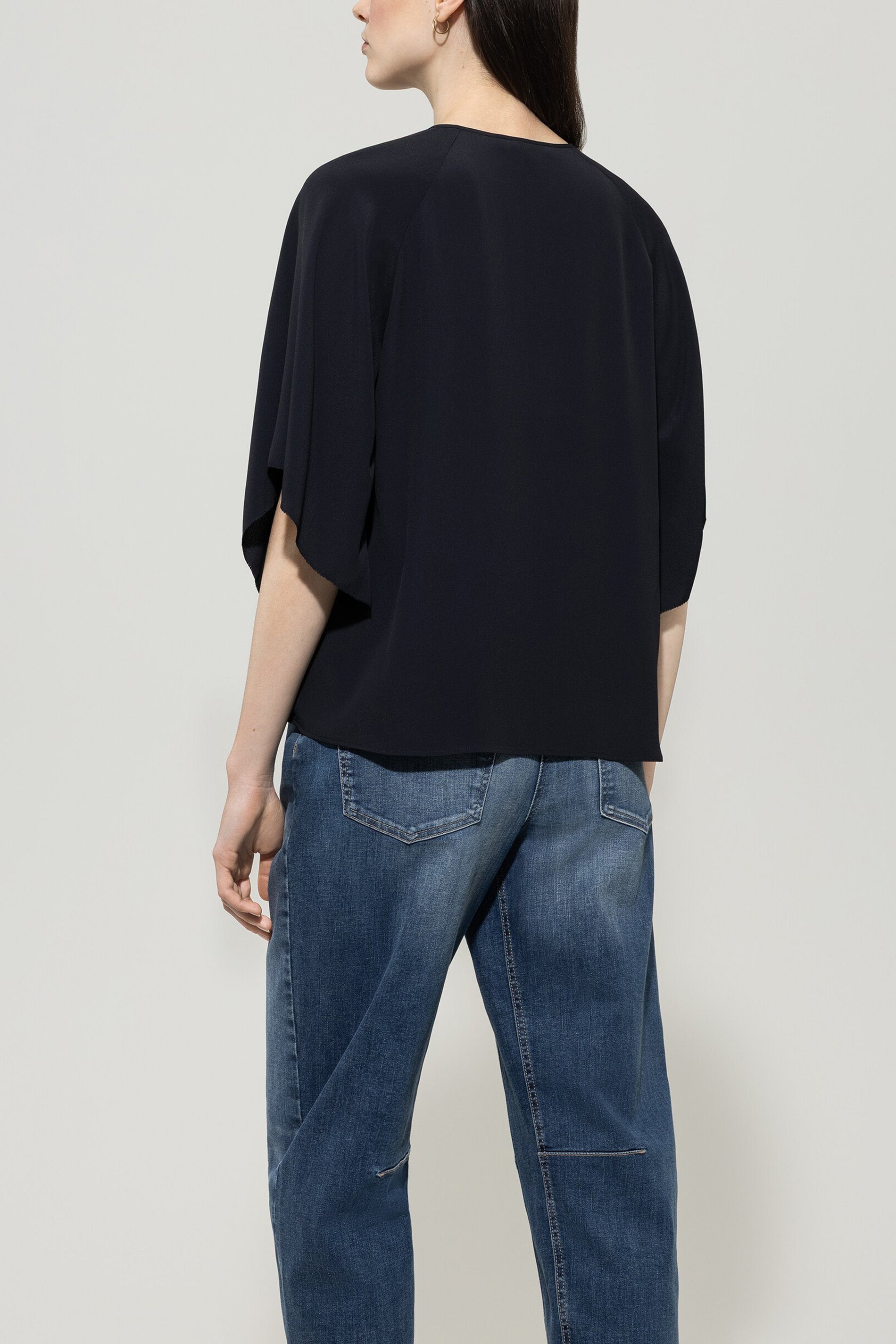 Tunikabluse aus Seiden-Mix