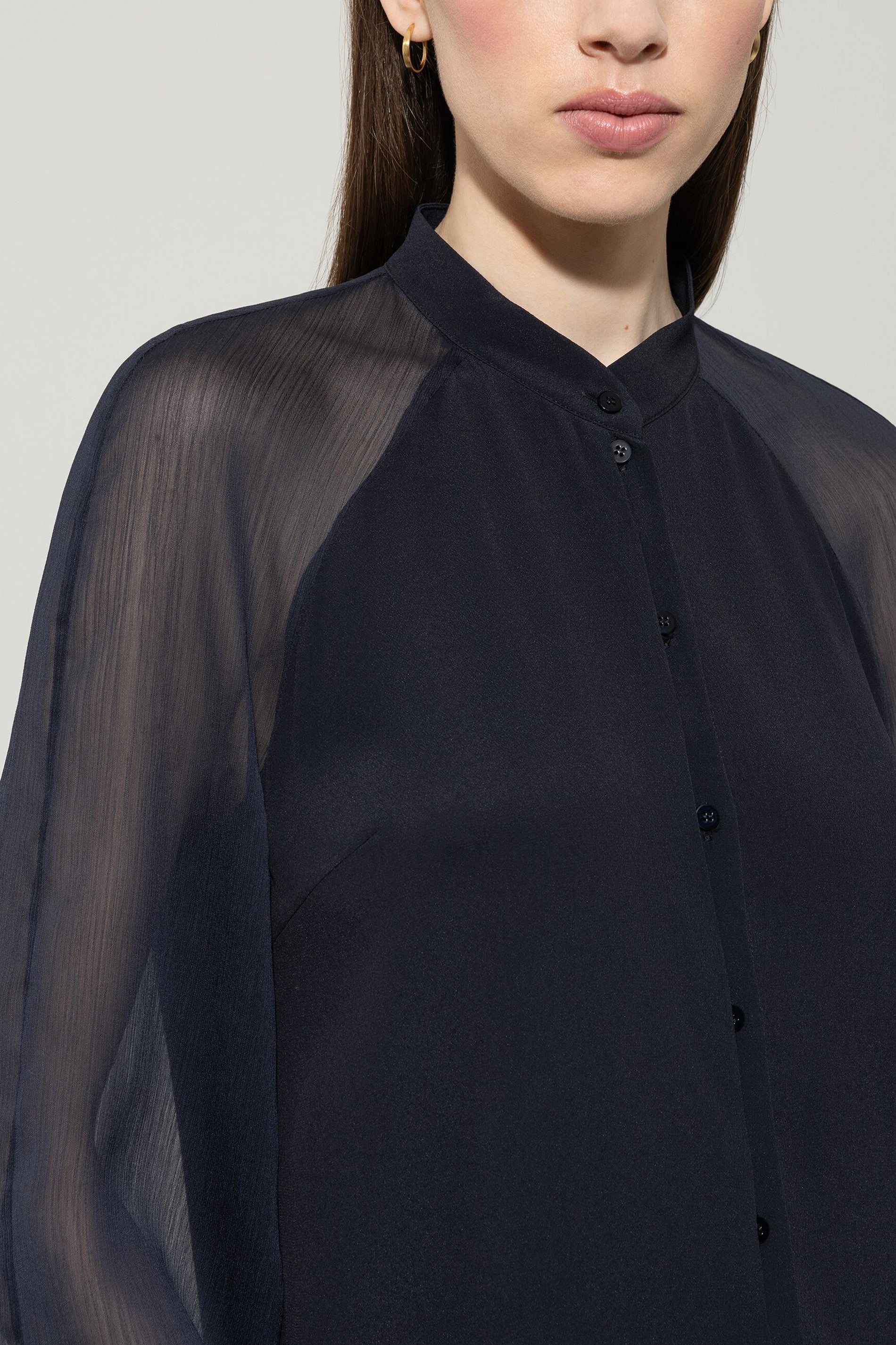 Weite Bluse aus Seiden-Mix