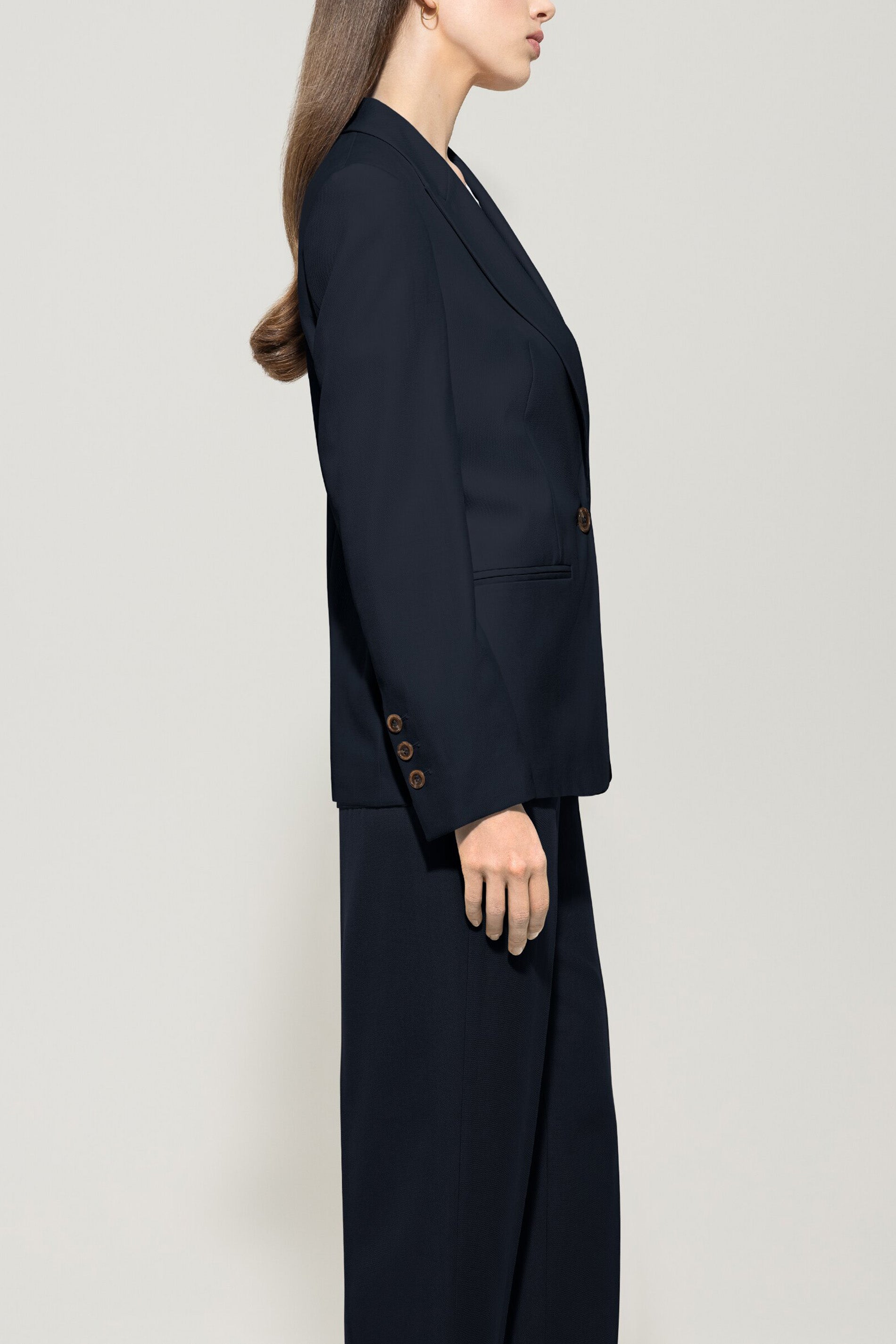 Gabardine-Ein-Knopf-Blazer