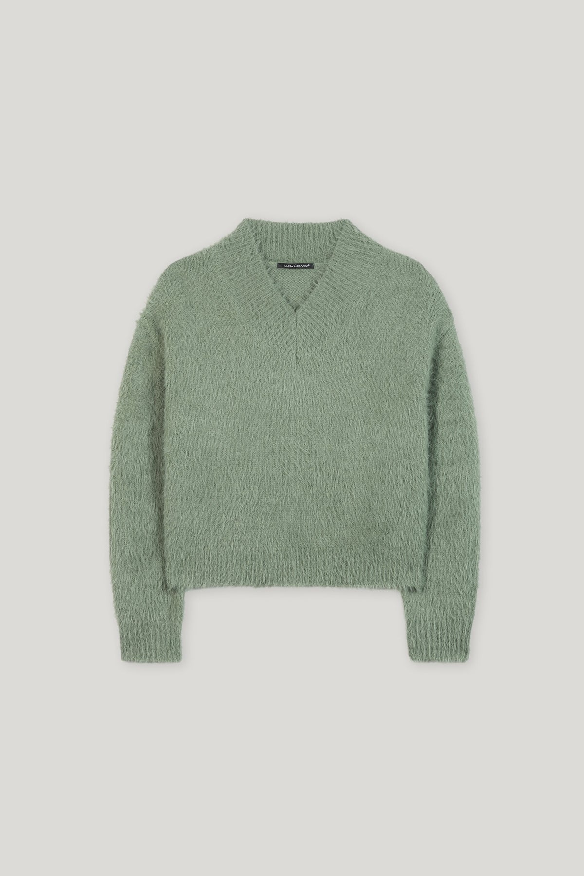 V-Pullover aus Woll-Mix