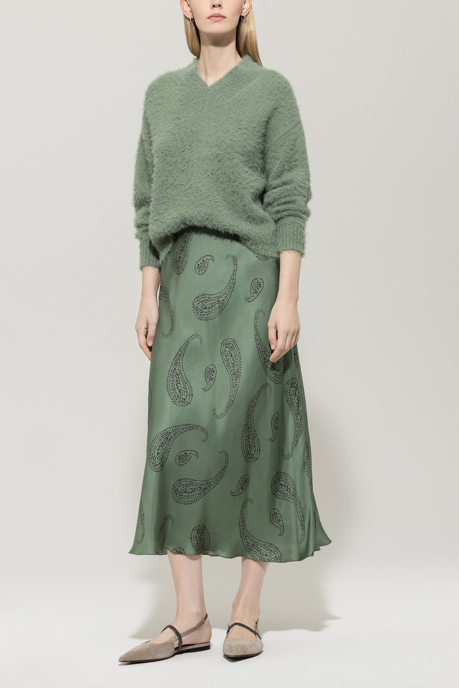 V-Pullover aus Woll-Mix