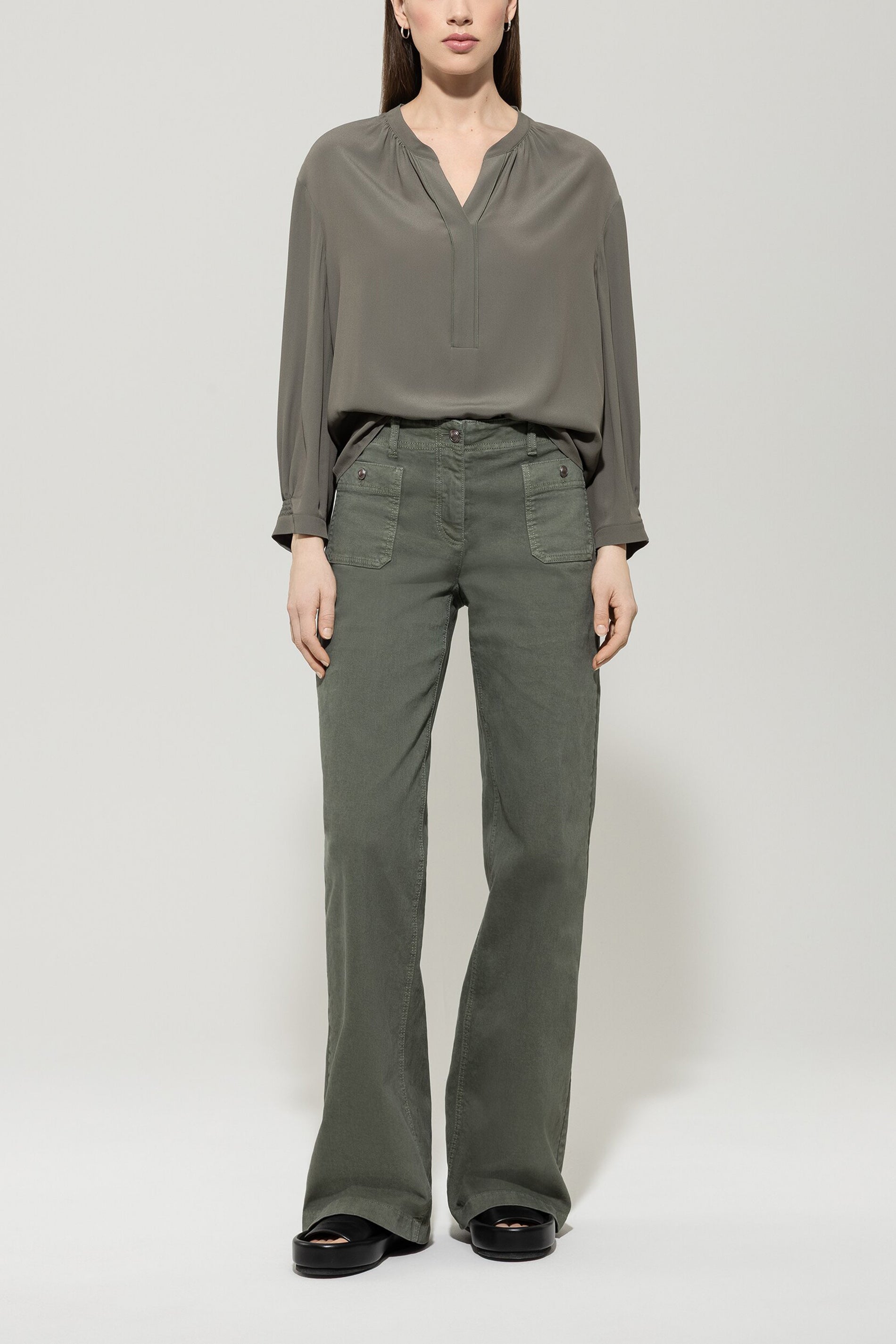 Tunika-Bluse aus Seiden-Mix