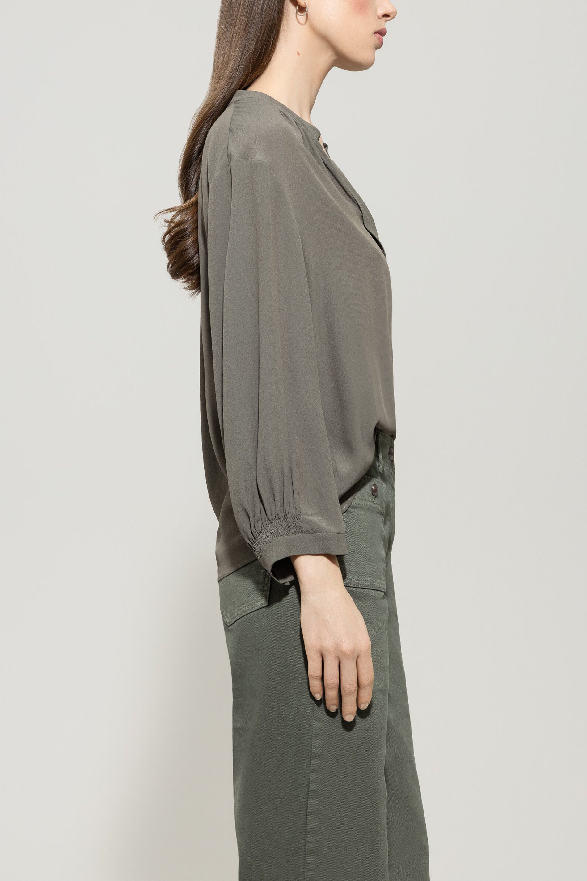 Tunika-Bluse aus Seiden-Mix
