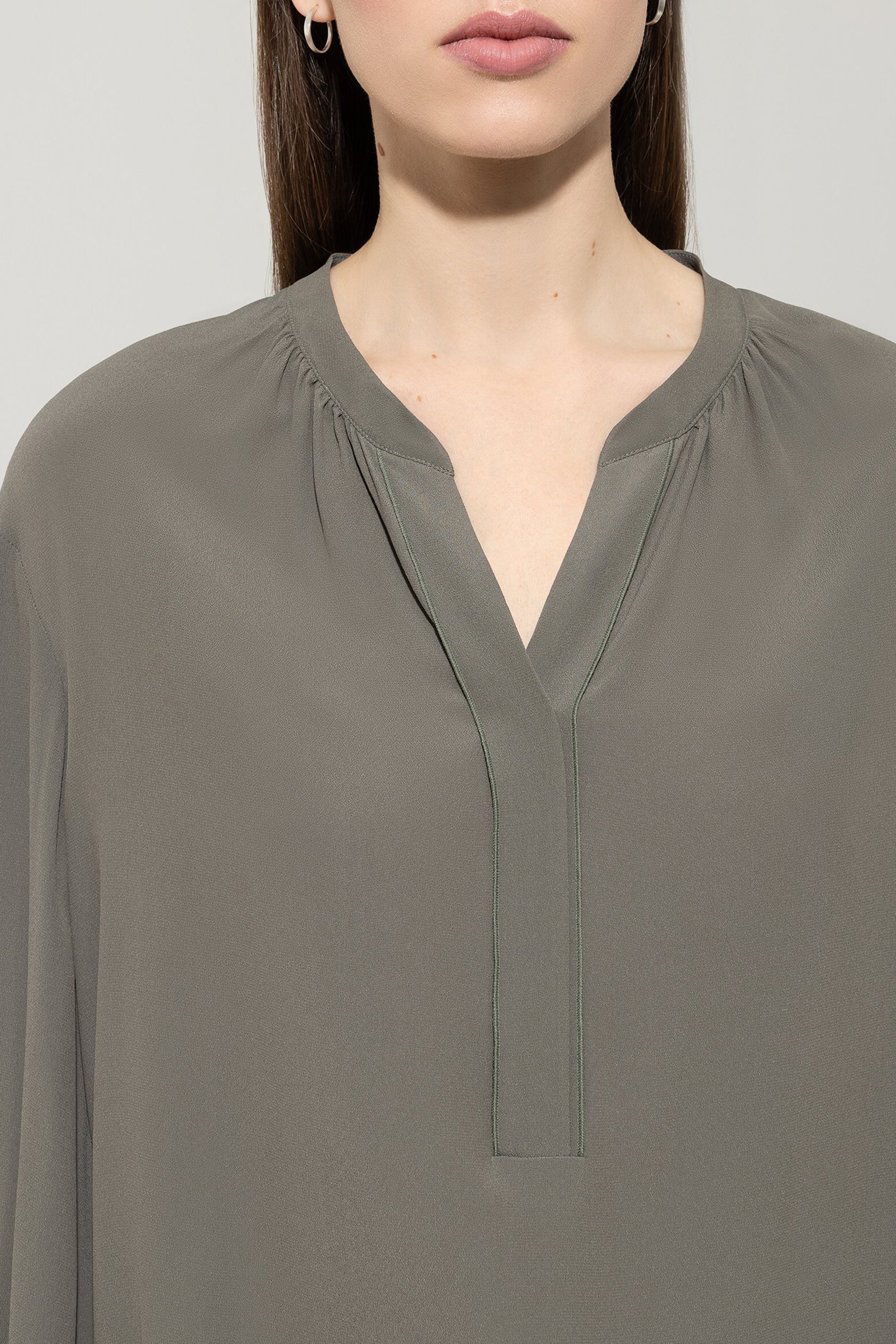 Tunika-Bluse aus Seiden-Mix