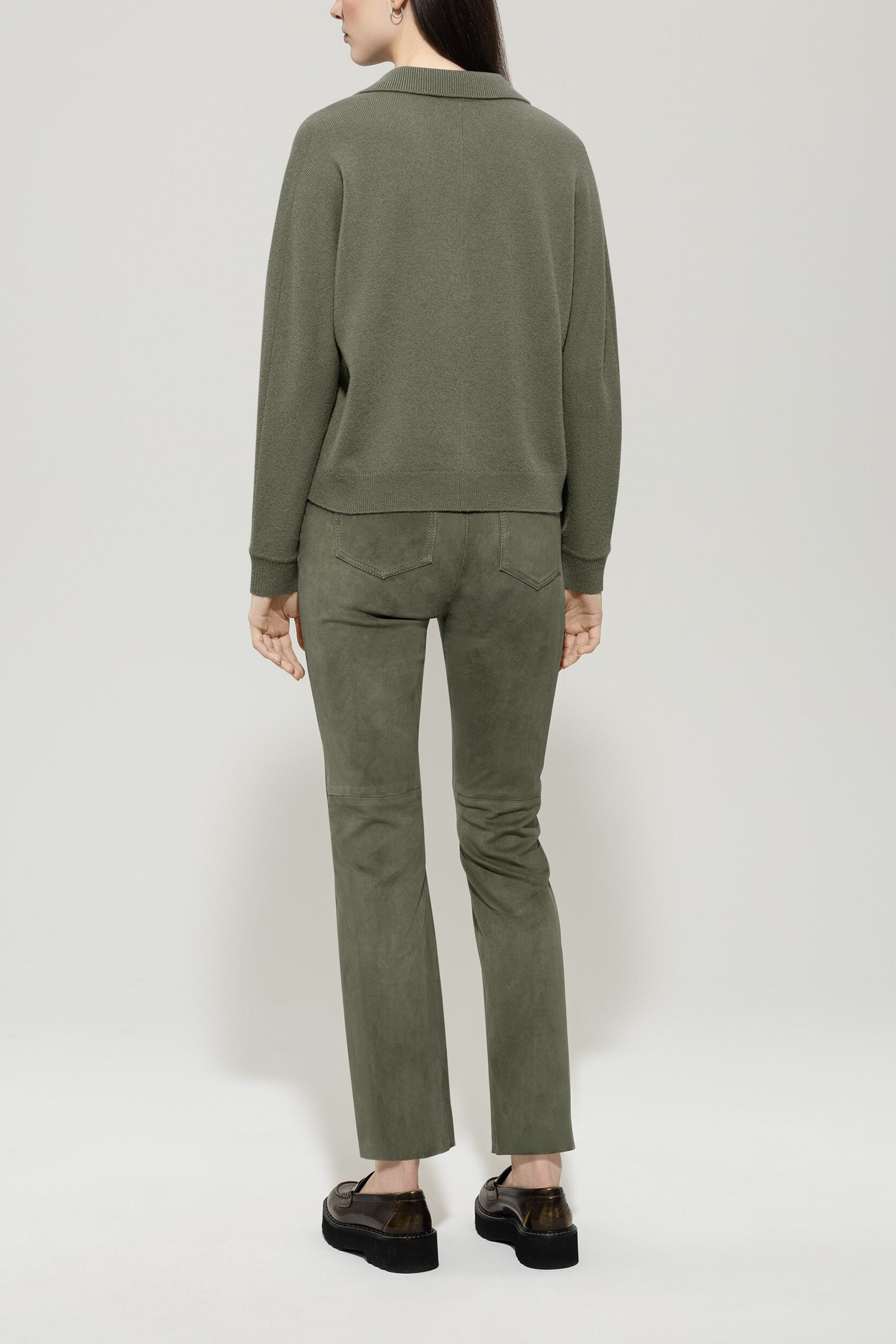 Veloursleder-Babyflare-Pants