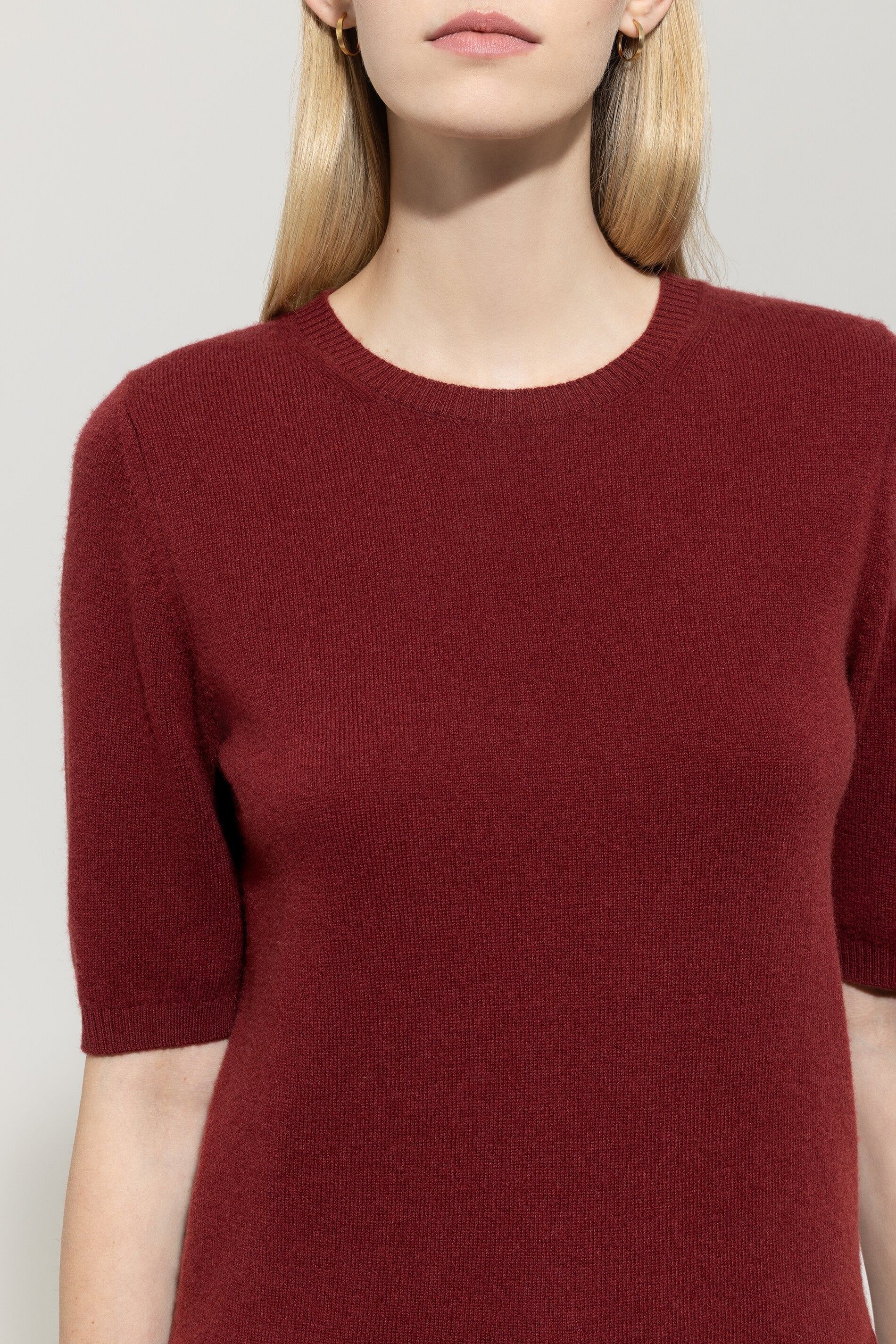 Kurzarm-Pulli aus Kaschmir-Mix