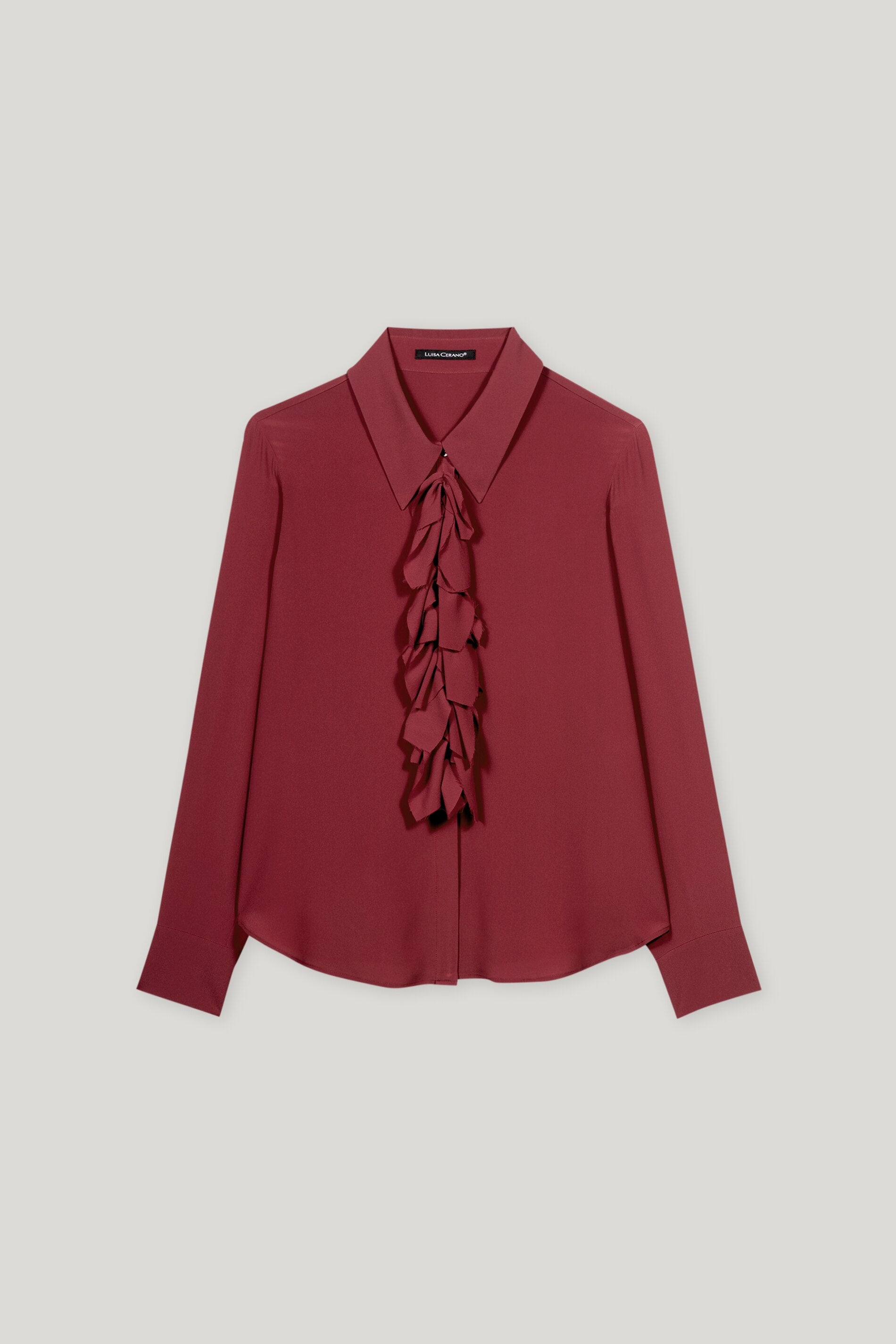 Rüschenbluse aus Seiden-Mix