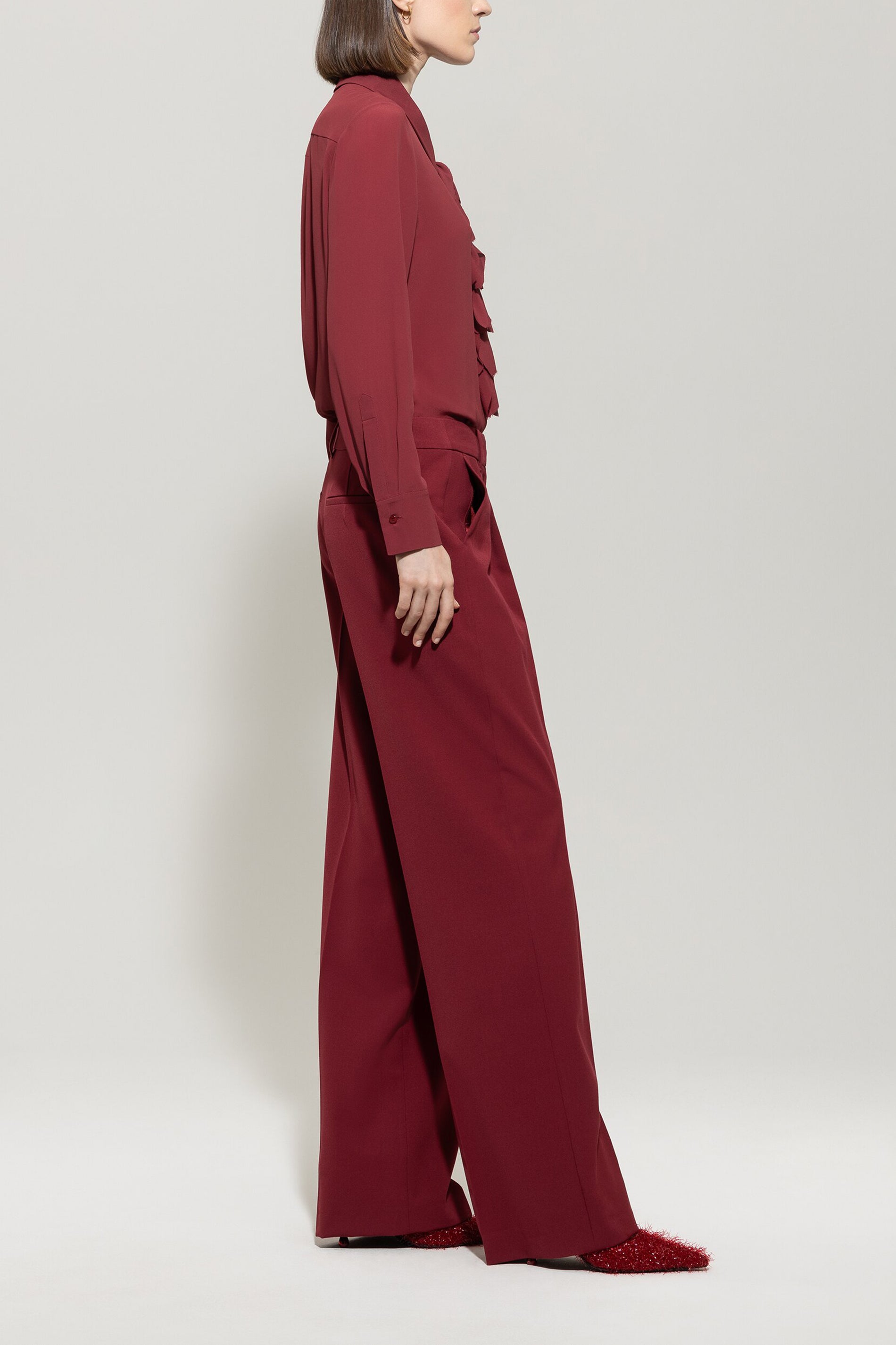 Rüschenbluse aus Seiden-Mix
