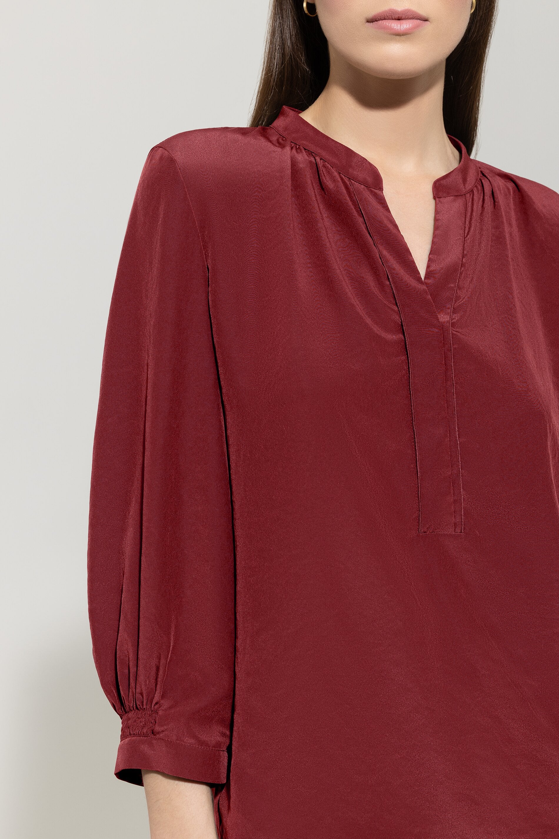 Bluse mit Smokdetail