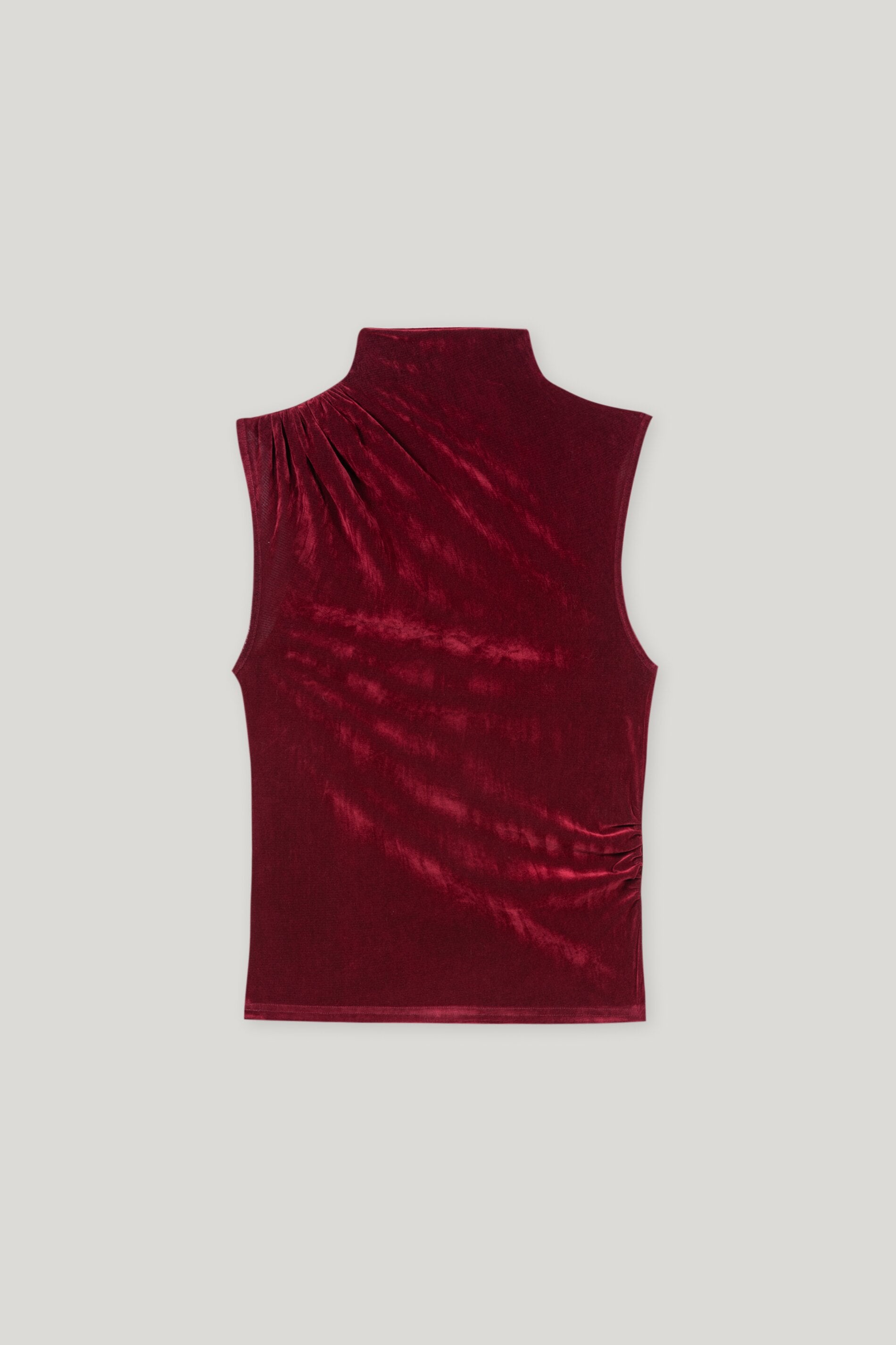 Turtleneck-Samt-Top
