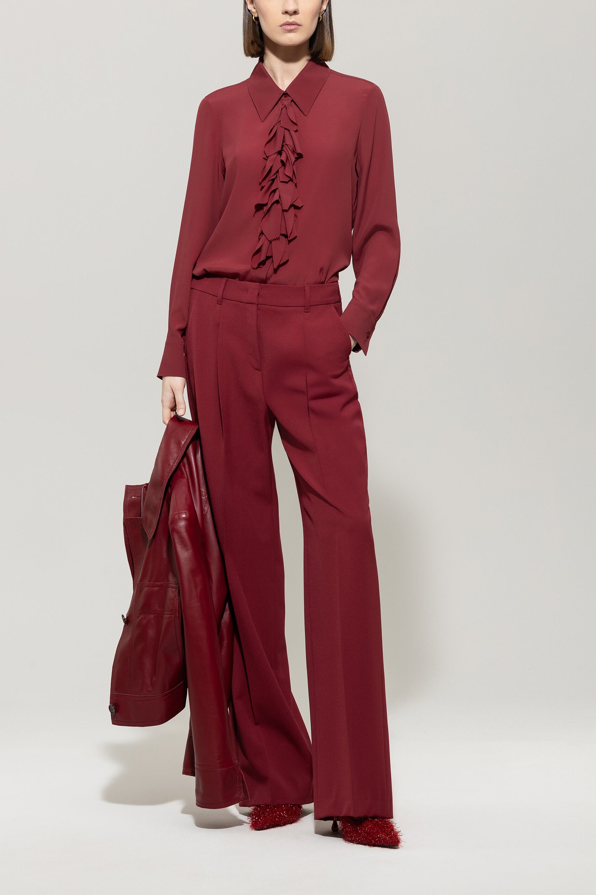 Wideleg-Pants mit Bundfalten