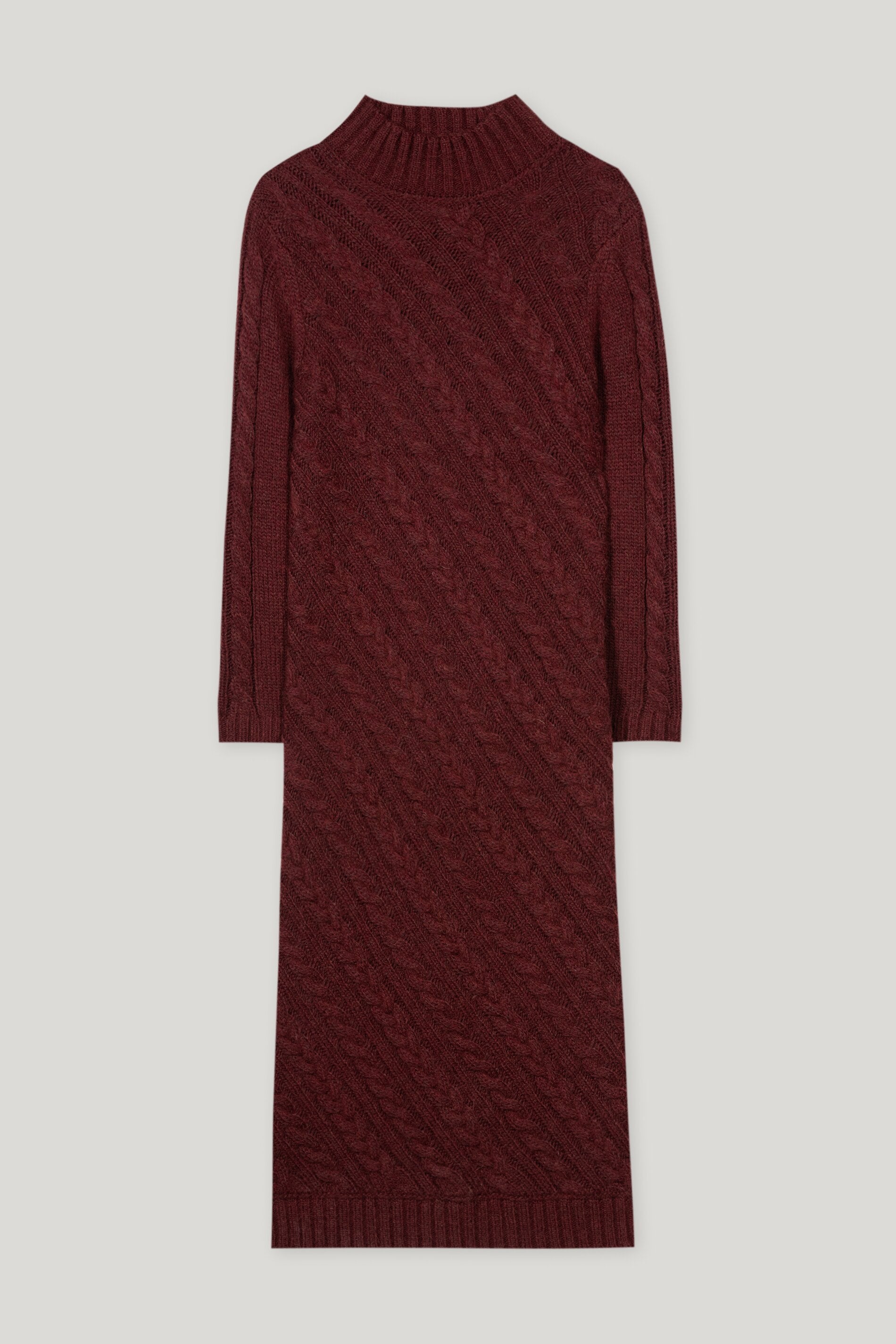 Kleid mit Diagonal-Cable-Knit