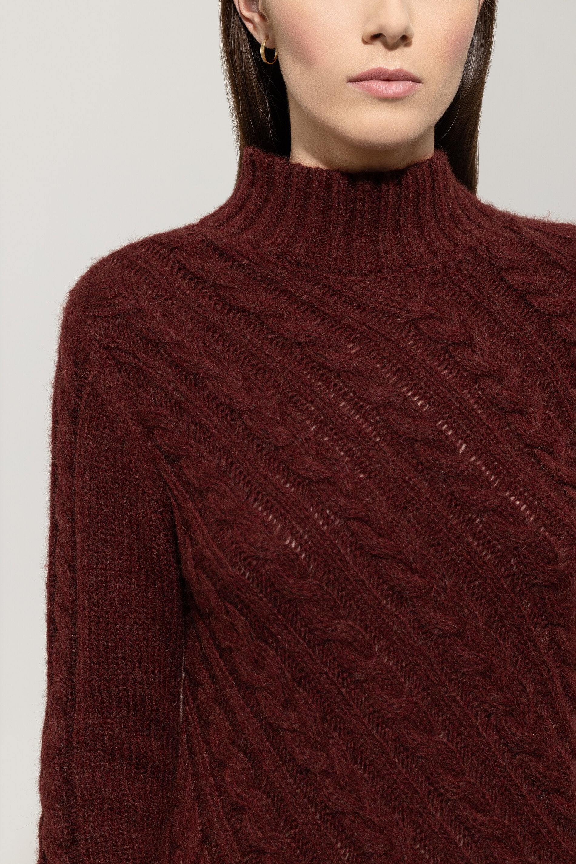 Kleid mit Diagonal-Cable-Knit