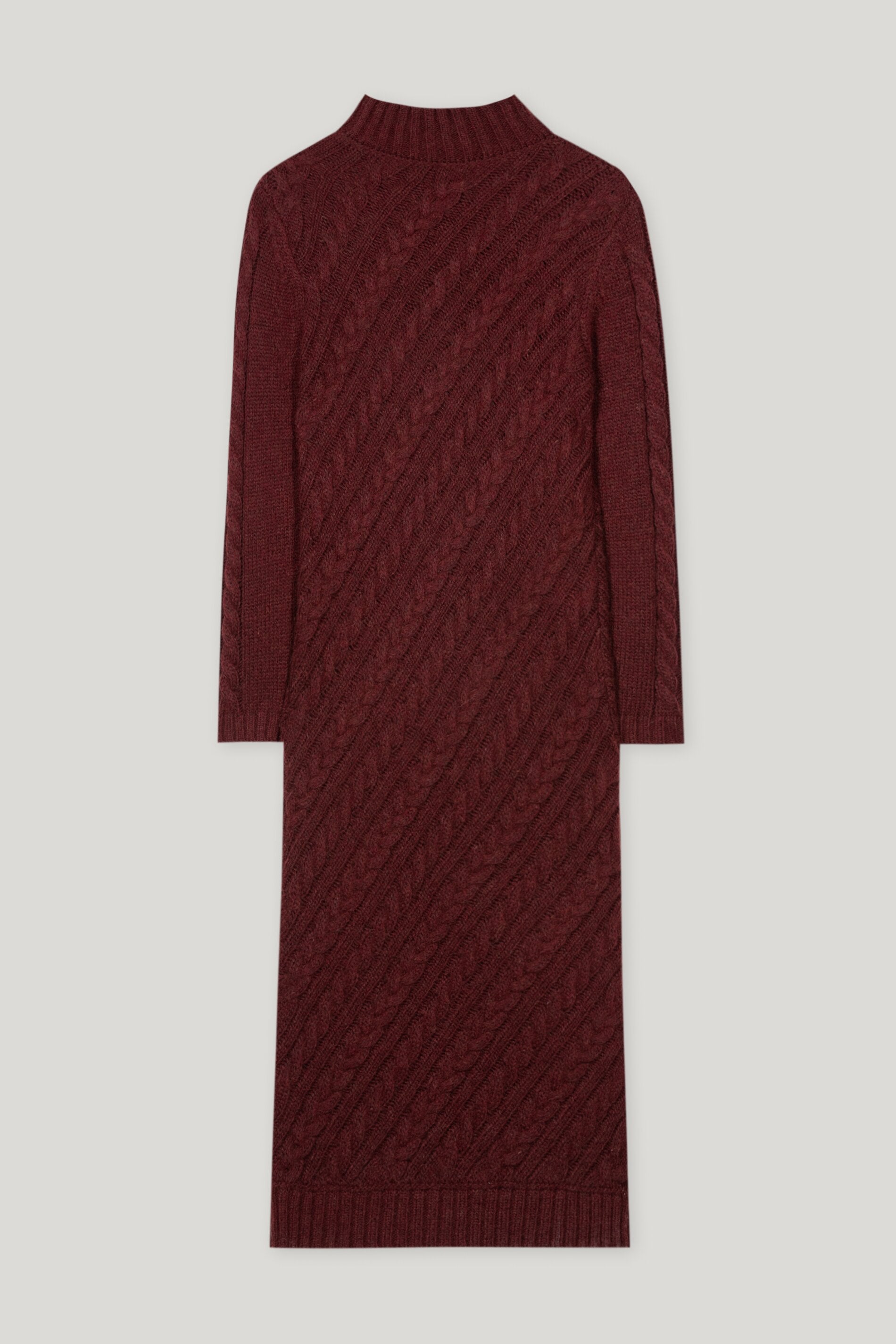 Kleid mit Diagonal-Cable-Knit