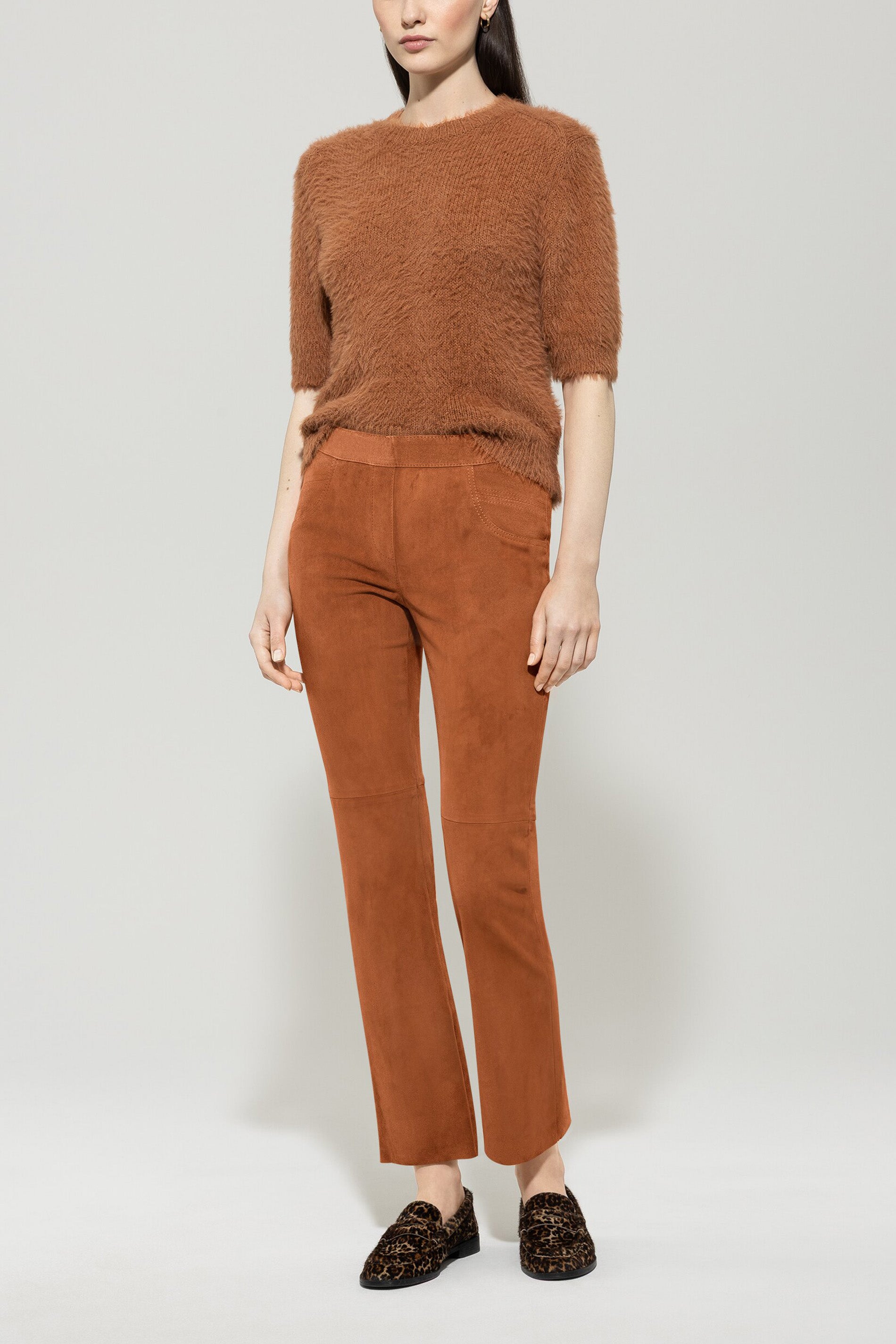 Veloursleder-Babyflare-Pants