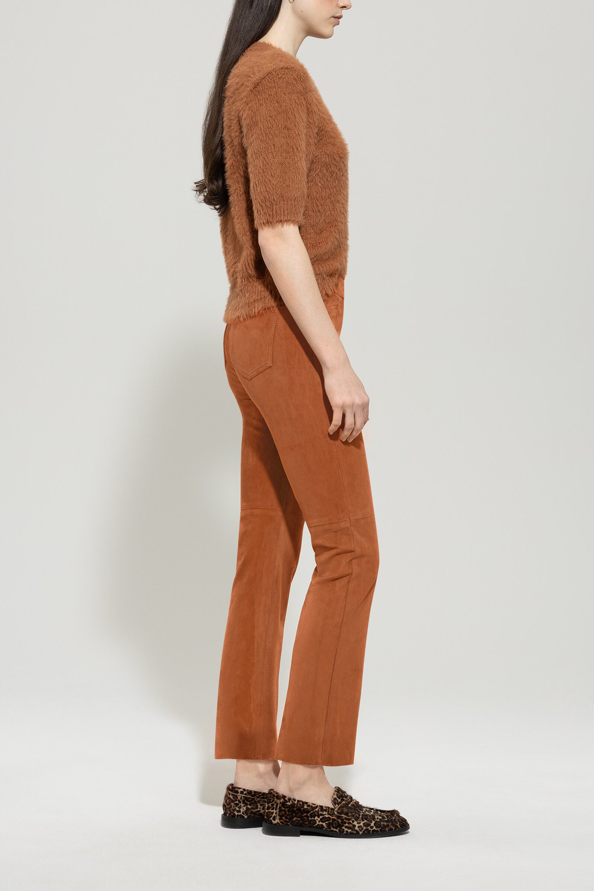 Veloursleder-Babyflare-Pants