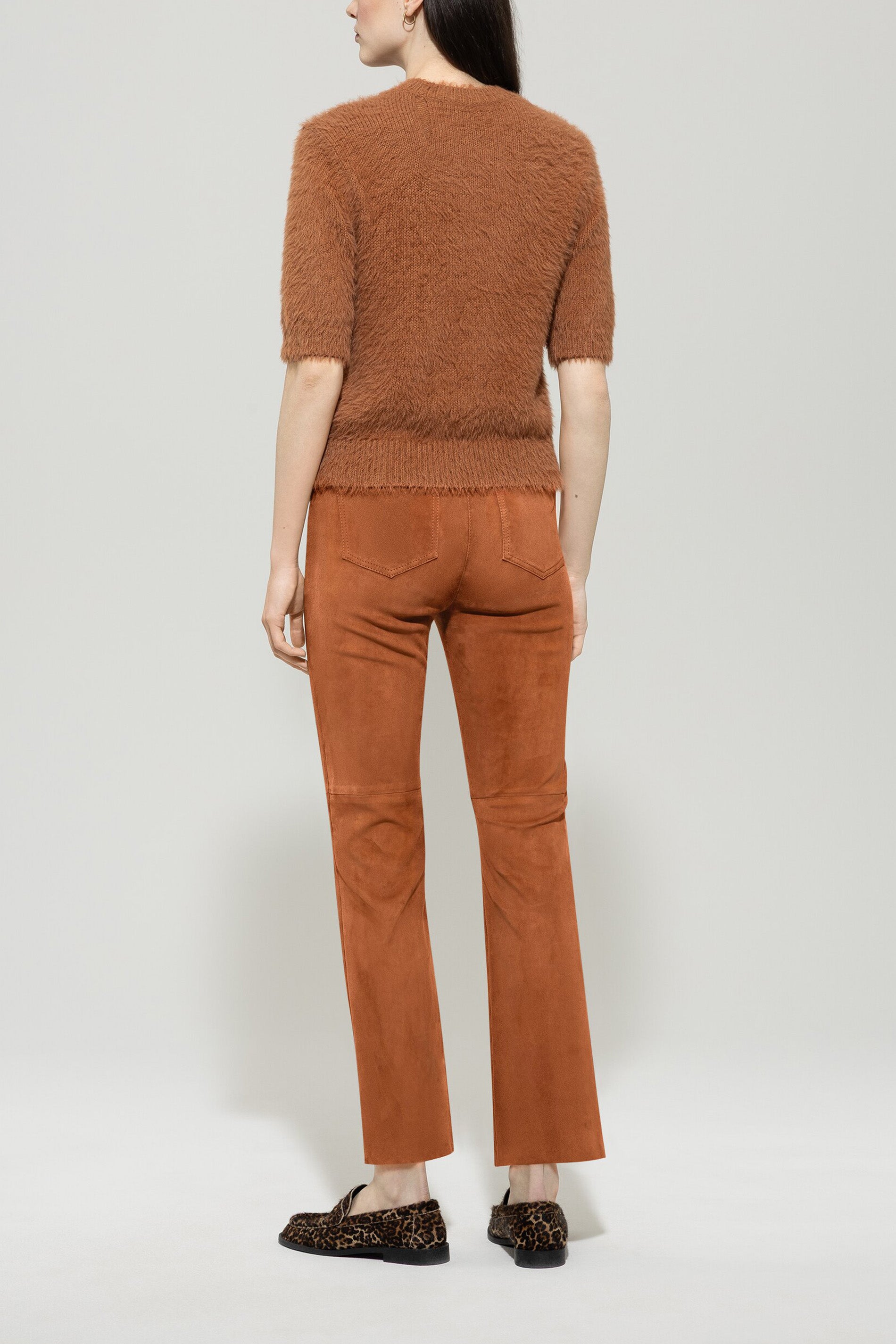 Veloursleder-Babyflare-Pants